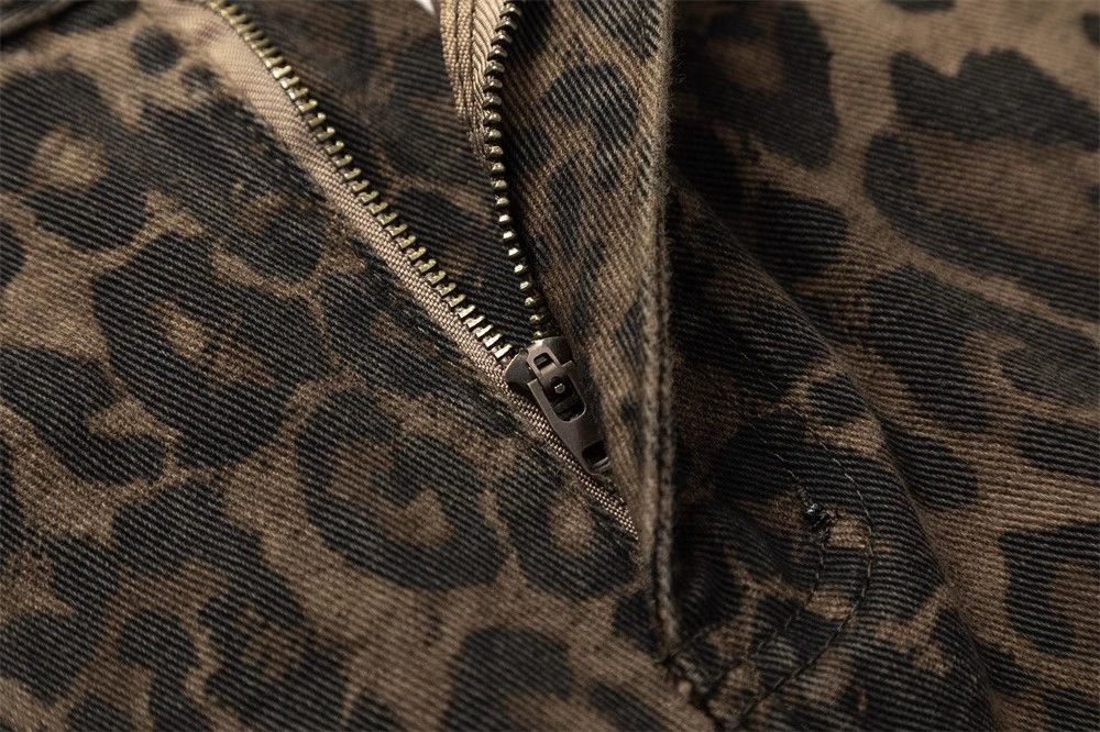 Japanese Brand × Jean Leopard Camouflage Men's Washed Distressed Straight Jeans Size US 34 / EU 50 - 4 Thumbnail