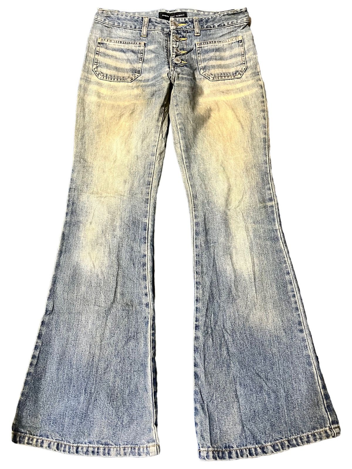 Japanese Brand Vintage Jouer Aux Éches Mudwash Flare Bush Pants Size 29" - 1 Thumbnail