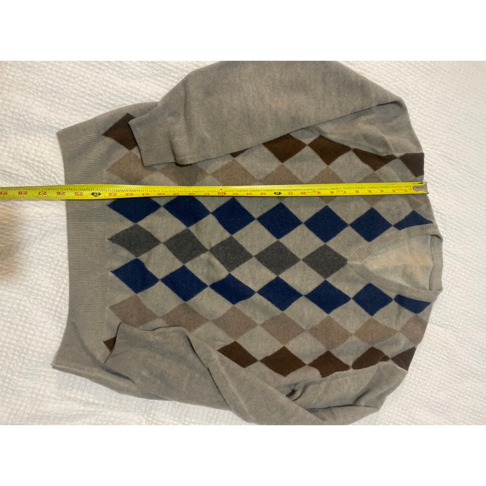 Scott Barber Scott barber Argyle V Neck Sweater Mens med 100% Lambswool Size US M / EU 48-50 / 2 - 2 Thumbnail