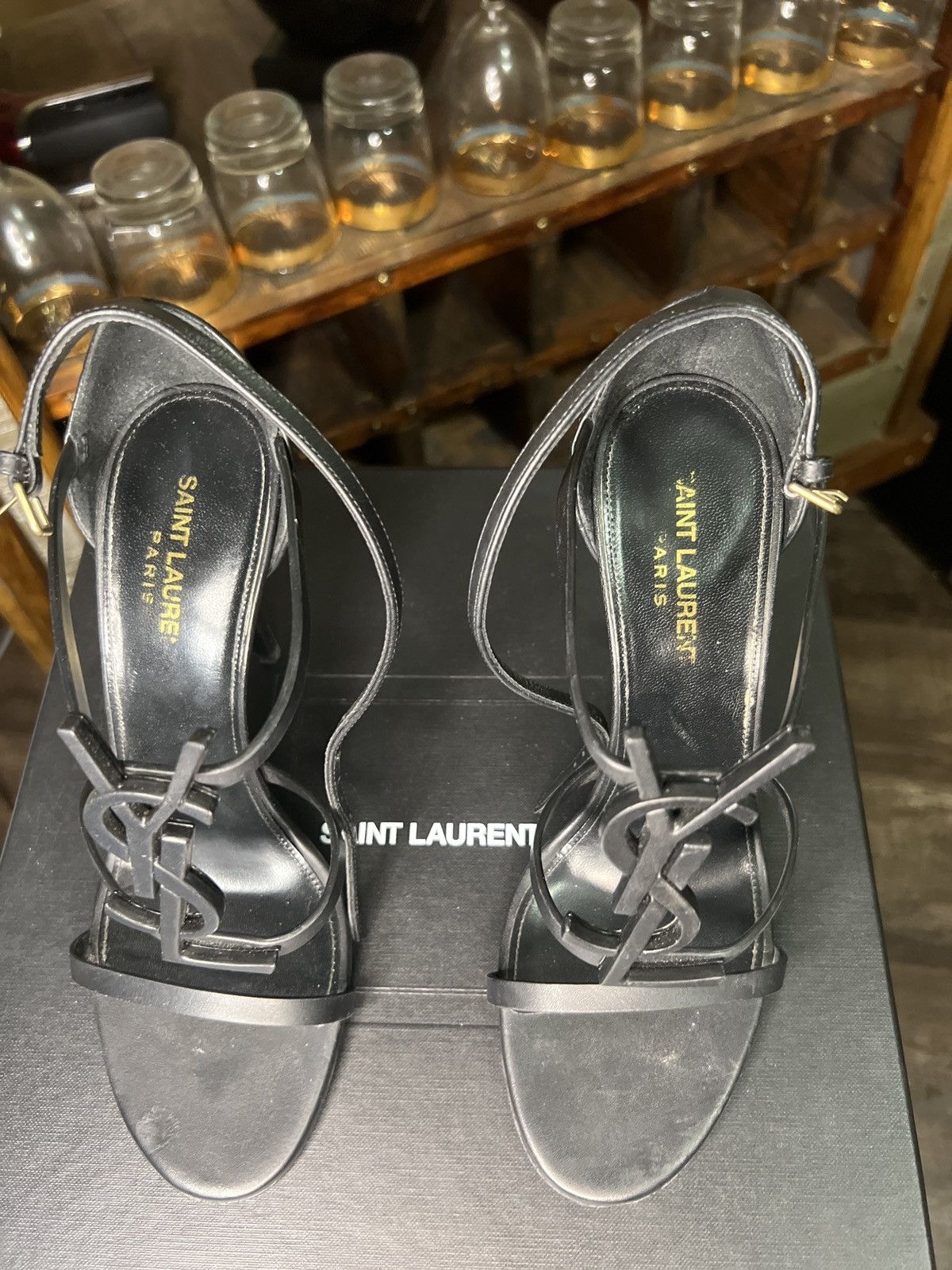 Saint Laurent Paris Patent leather Cassandra sandals Size US 7 / IT 37 - 1 Thumbnail