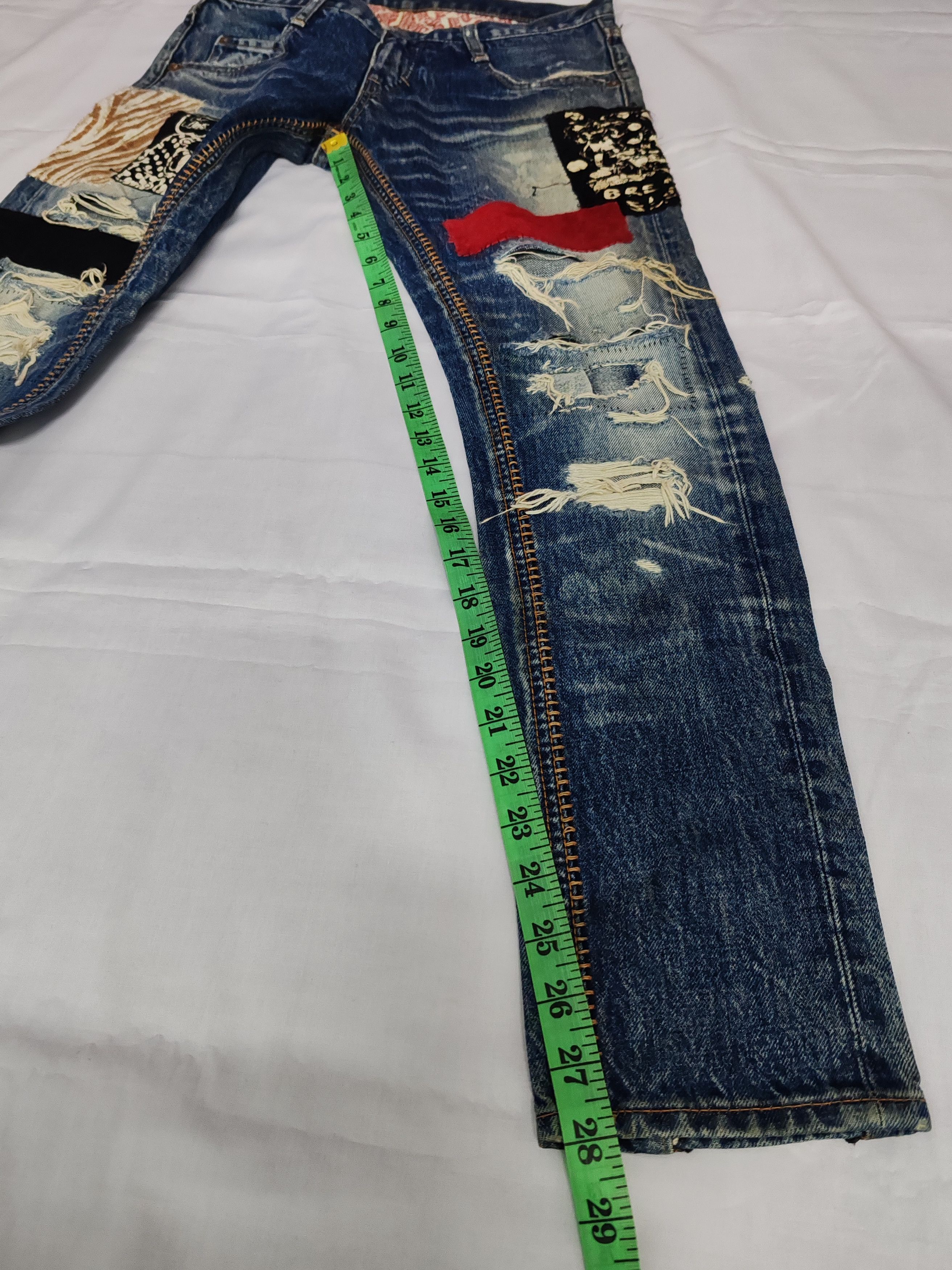 If Six Was Nine RNA Inc Distressed Denim Jean Seditionaries Patchwork Rare Size US 28 / EU 44 - 9 Thumbnail