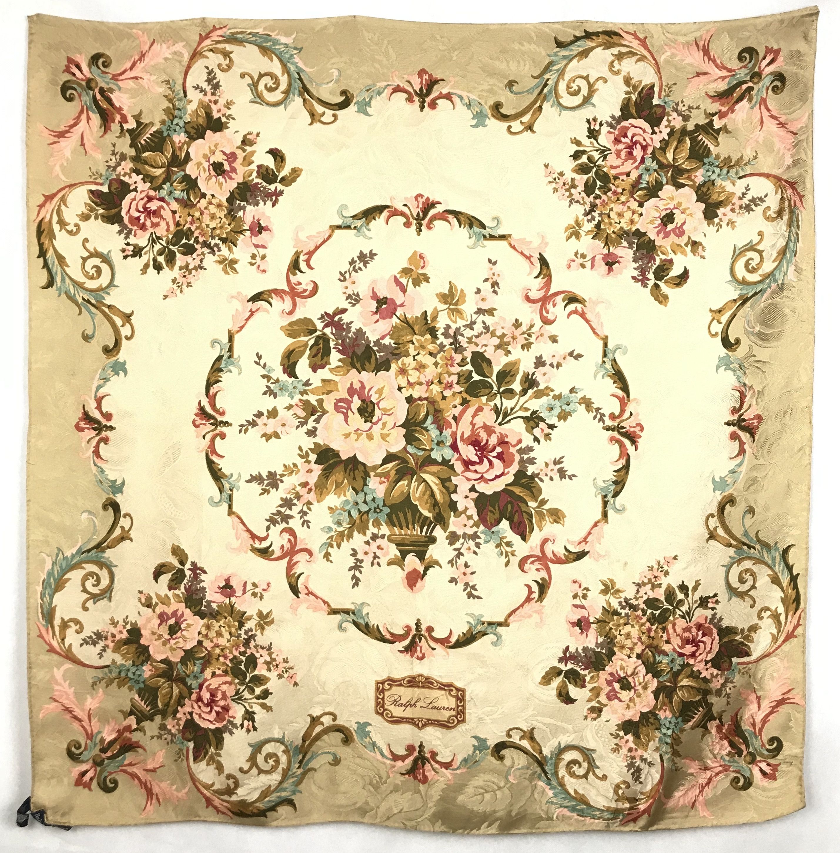 Ralph Lauren RL502 Vintage Ralph Lauren Silk Scarf Shawl Designer Scarf Size ONE SIZE - 1 Thumbnail