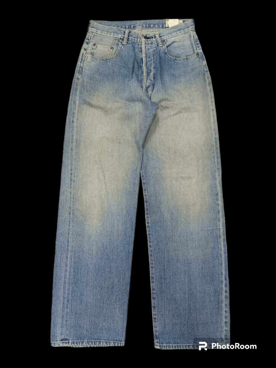 image of Hype x Vintage Sick Distressed Fade Selvedge Figthing Elephant Denim Pants in Blue Distressed (Size