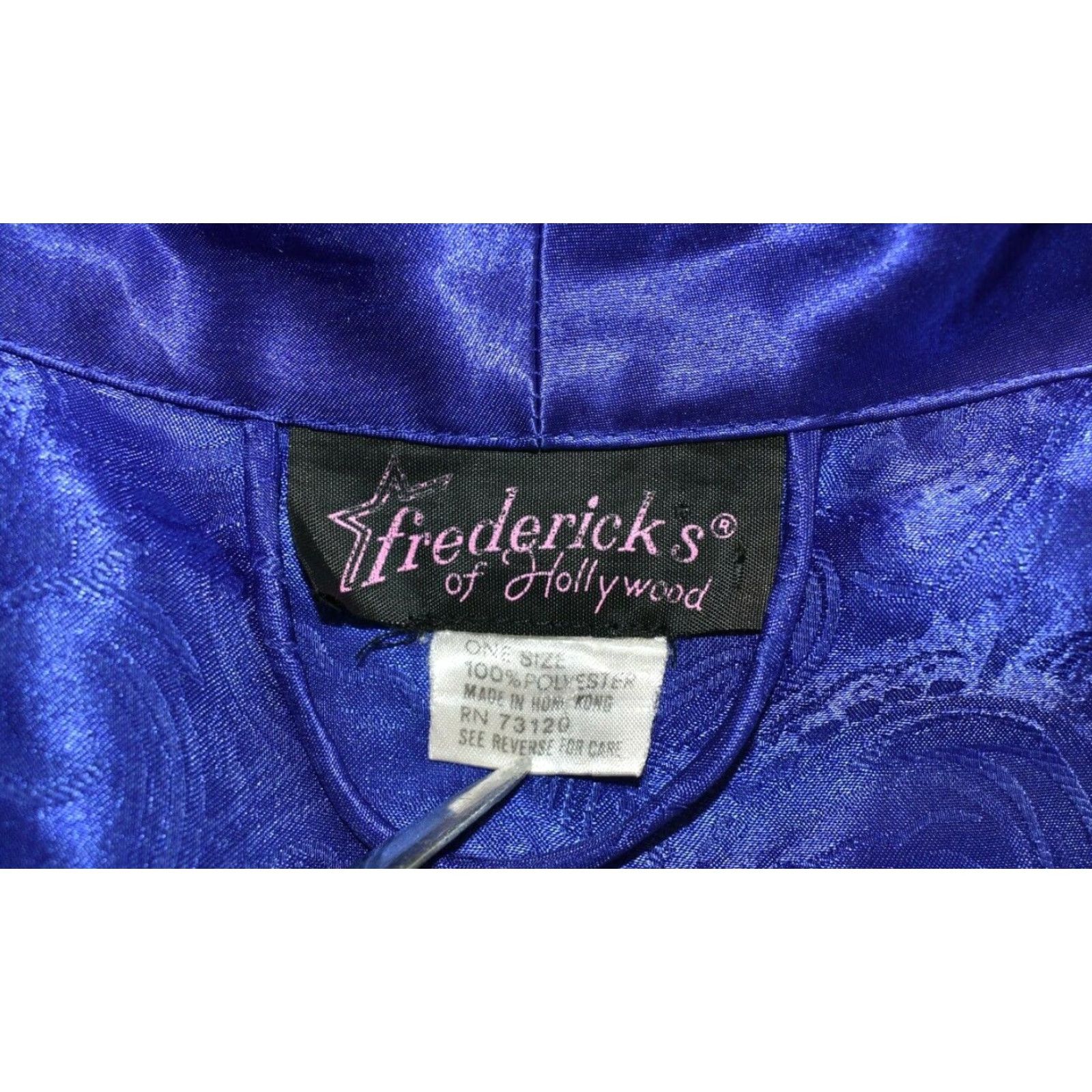 Vintage VINTAGE Frederick's Of Hollywood Satin Robe With Belt M Purple Paisley Robe Womens Size ONE SIZE - 6 Thumbnail
