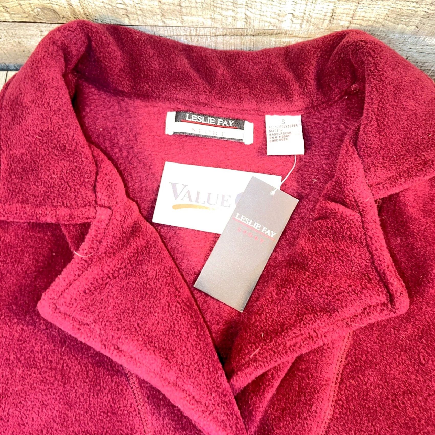 Vintage VINTAGE Lesley Fay Sport Maroon Fleece Jacket Coat 2 Pockets Sz Small NWT Womens Jacket Fleece Sports Red Size S / US 4 / IT 40 - 2 Thumbnail
