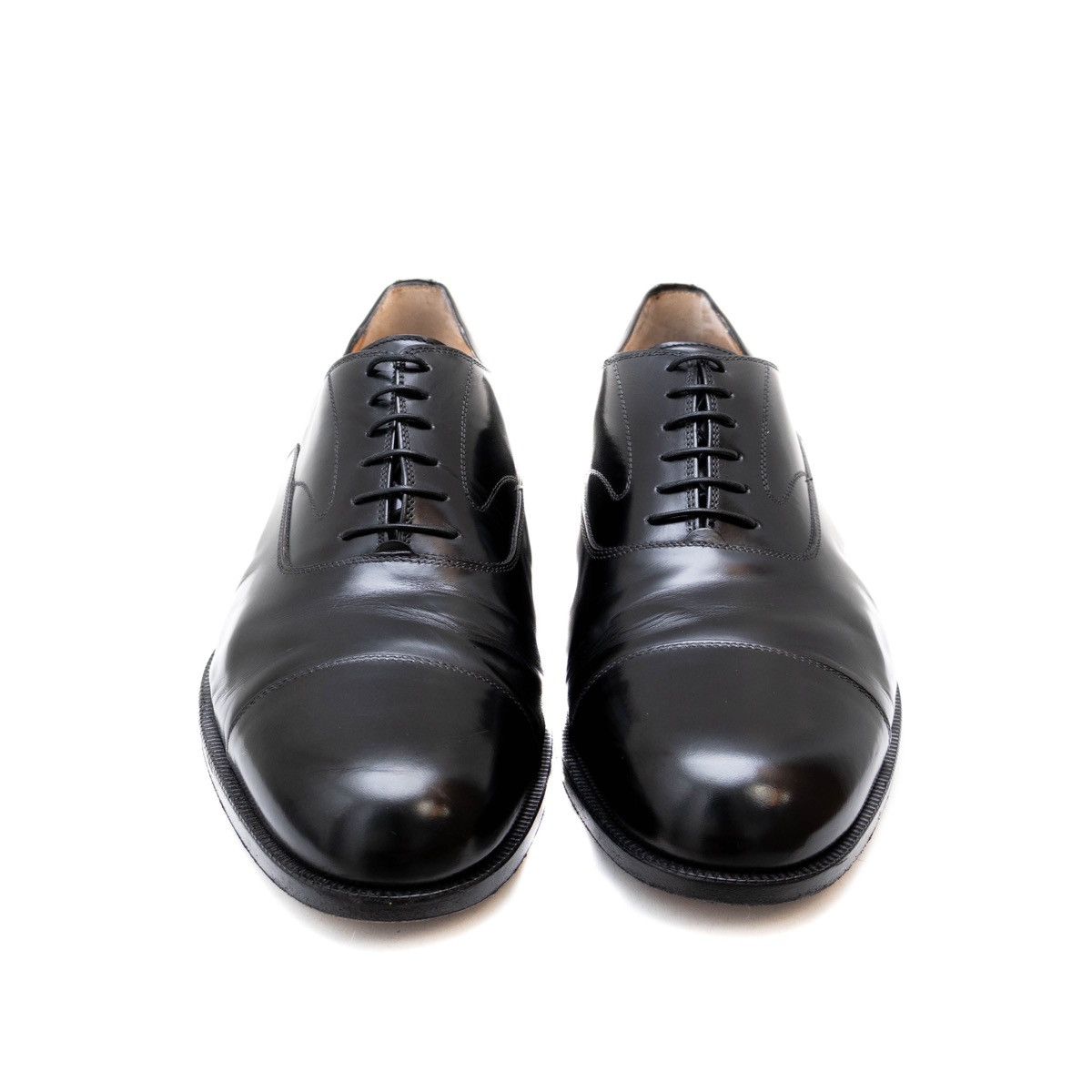 Salvatore Ferragamo Salvatore Ferragamo Padova Black Calf Leather Cap Toe Shoes Size US 11 / EU 44 - 4 Thumbnail