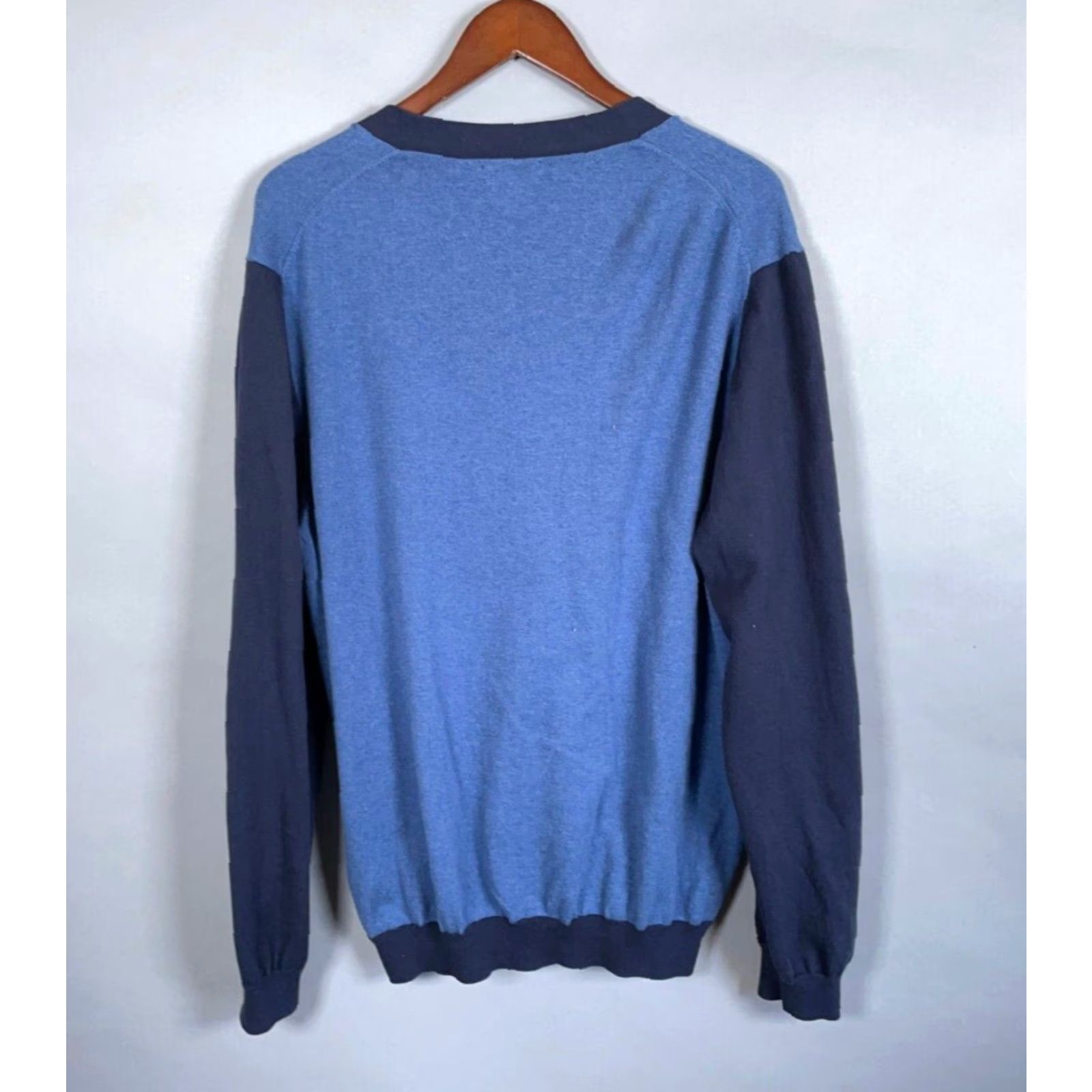 Brooks Brothers Brooks Brothers 346 Cardigan XL Blue Sweater Men Regular V-Neck Cashmere Cotton Knit Size US XL / EU 56 / 4 - 2 Thumbnail