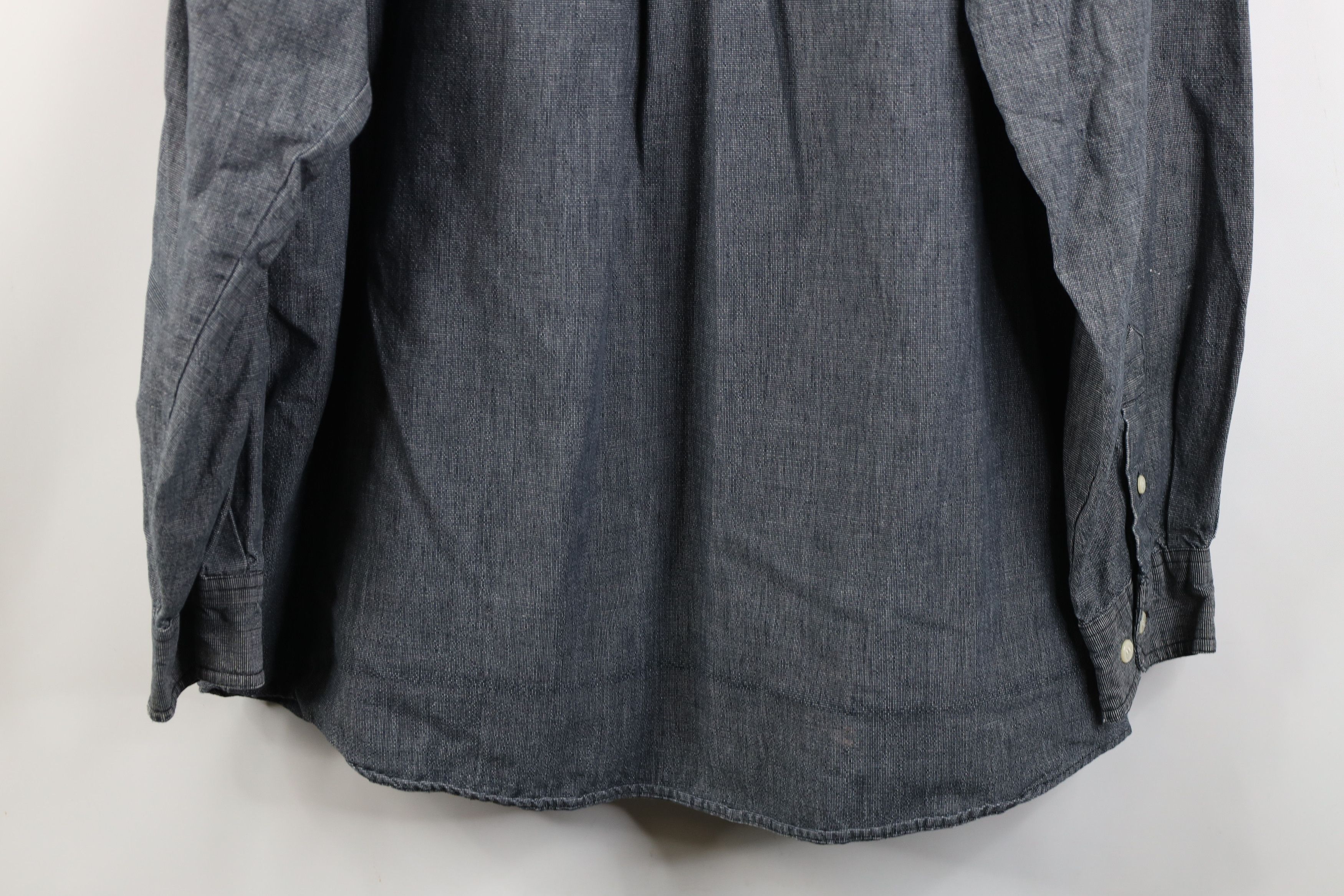Vintage Vintage 90s Streetwear Big Pocket Band Collar Button Shirt Size US L / EU 52-54 / 3 - 12 Thumbnail