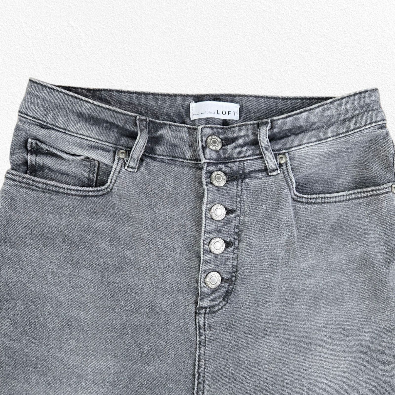 Loft LOFT Gray Wash High Rise Ankle Skinny Jeans Size 6 Size 28" / US 6 / IT 42 - 3 Thumbnail