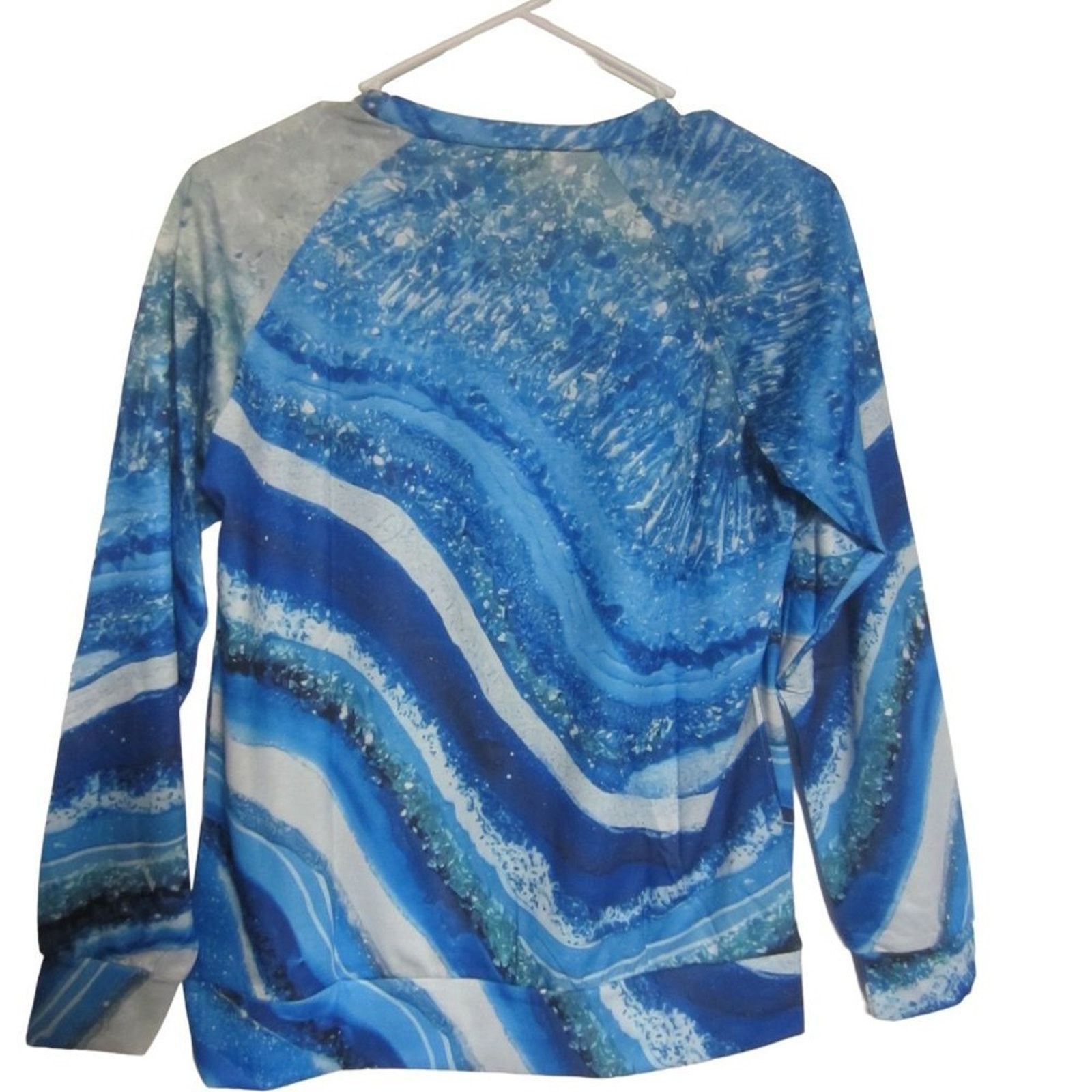 Other Blue Agate Geode Crystal Print Long Sleeve Sweatshirt S Size S / US 4 / IT 40 - 5 Thumbnail