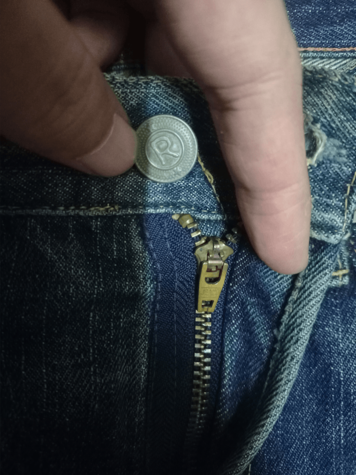 45rpm Vintage Japanese 45RPM Studio Mud Wash Distress Loose Jeans Size US 26 / EU 42 - 3 Thumbnail