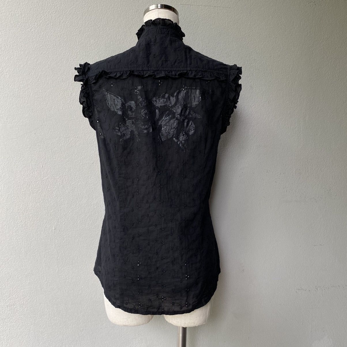 Japanese Brand Parasuco Denim Legend Y2K Punk Sleeveless fitted top Size S / US 4 / IT 40 - 4 Thumbnail