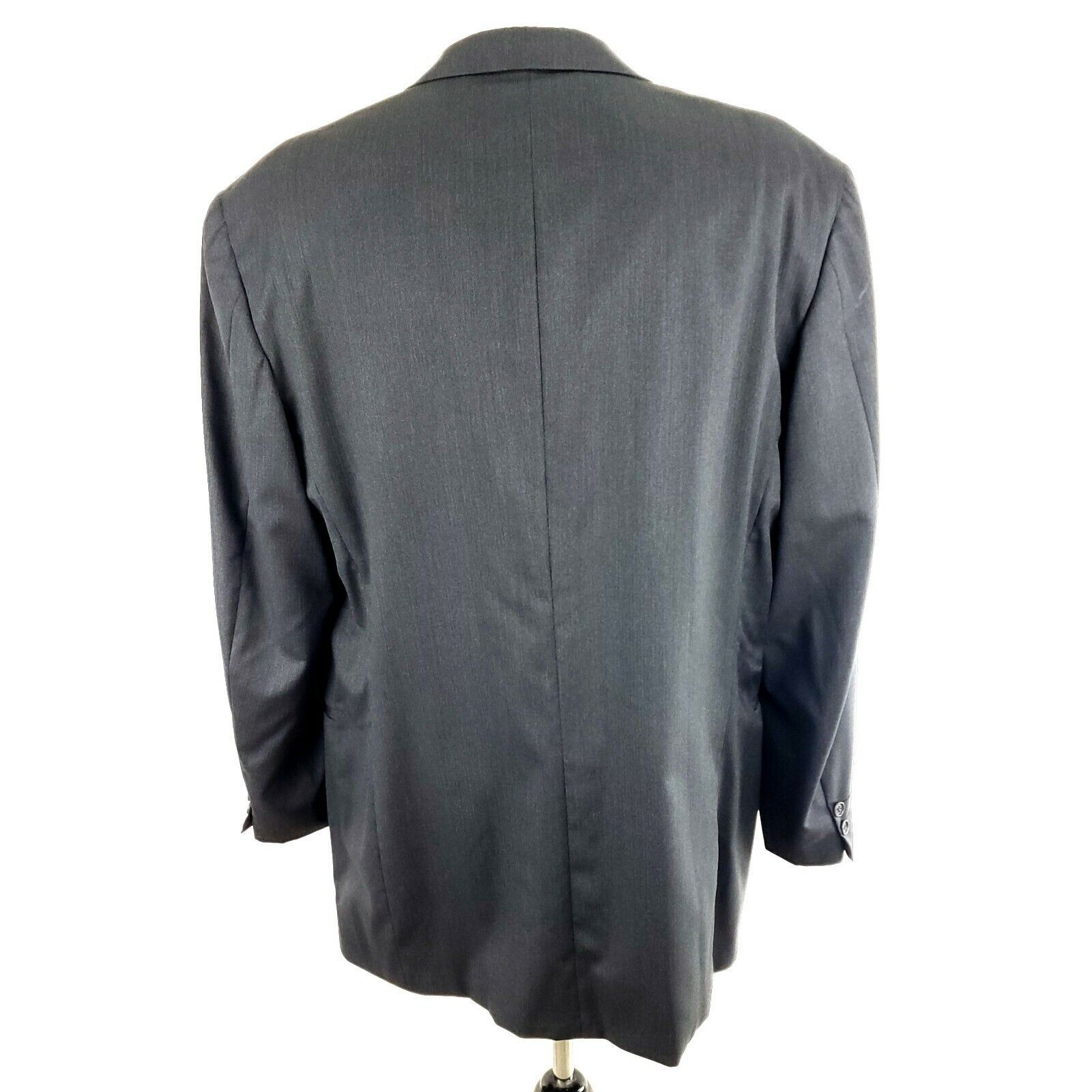 Canali Canali Proposta 44L 2 Button Herringbone Wool Gray Blazer Sp Size 44L - 6 Thumbnail