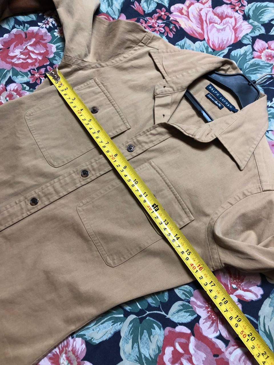 Polo Ralph Lauren Ralph Lauren Leather-Trim Twill Shirt Tan Brown Safari Size M / US 6-8 / IT 42-44 - 11 Thumbnail