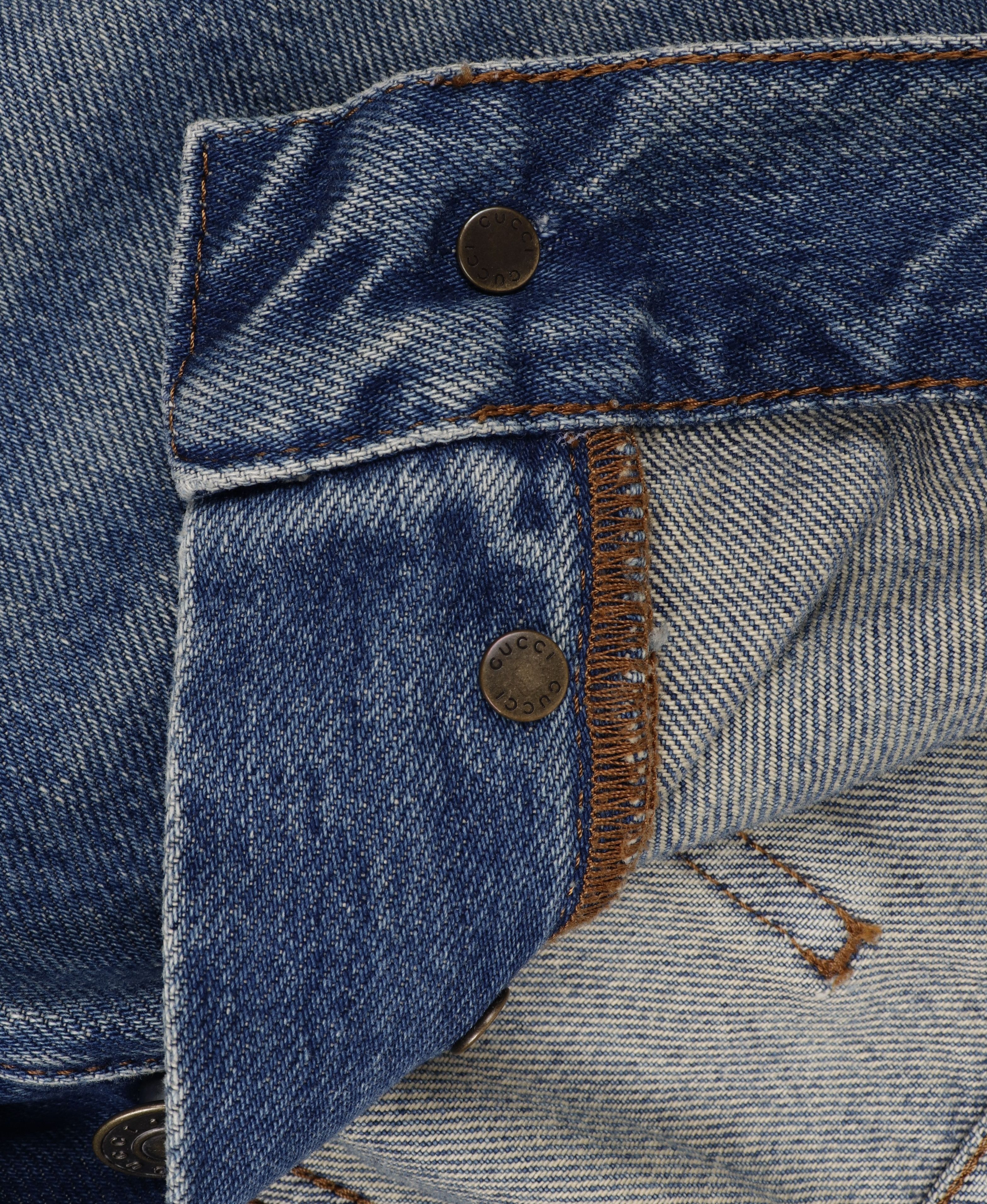 Gucci Men's Gucci Cotton Blue Jeans Web Strap W32" L40" Size US 32 / EU 48 - 10 Thumbnail