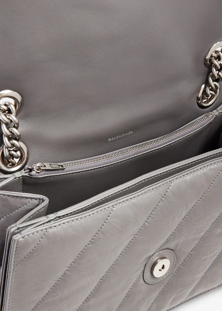 Balenciaga o1s1rm0825 Size: OS / Crush Chain Bag Medium in Dark Grey Size ONE SIZE - 4 Thumbnail