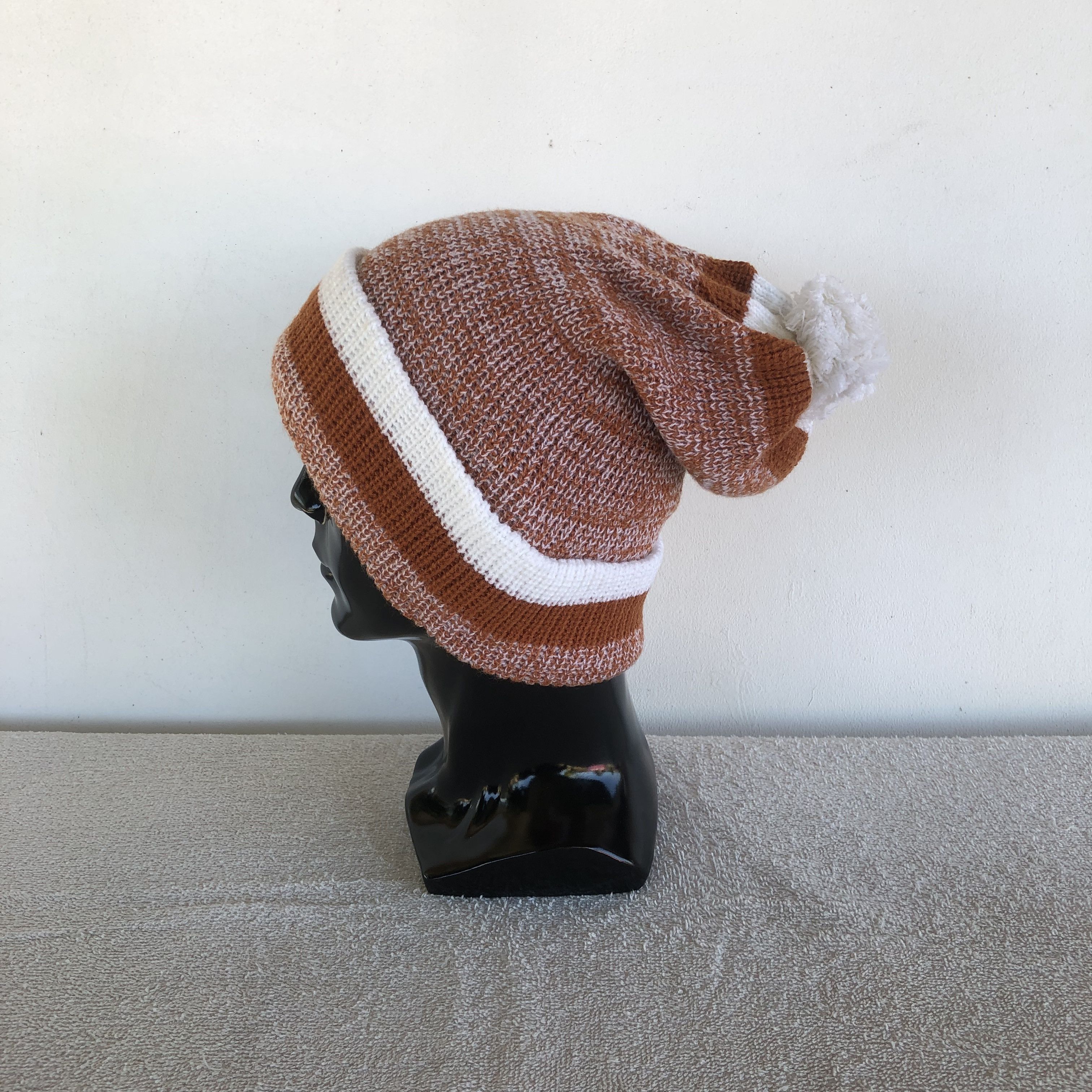Japanese Brand Vintage 90s Unknown Knit Beanie Snow Caps Hats Size ONE SIZE - 4 Thumbnail