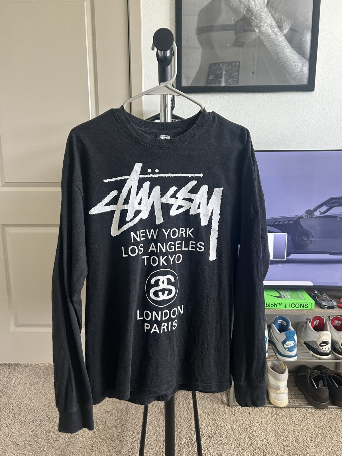 Stussy World Tour T Shirt Black | Grailed