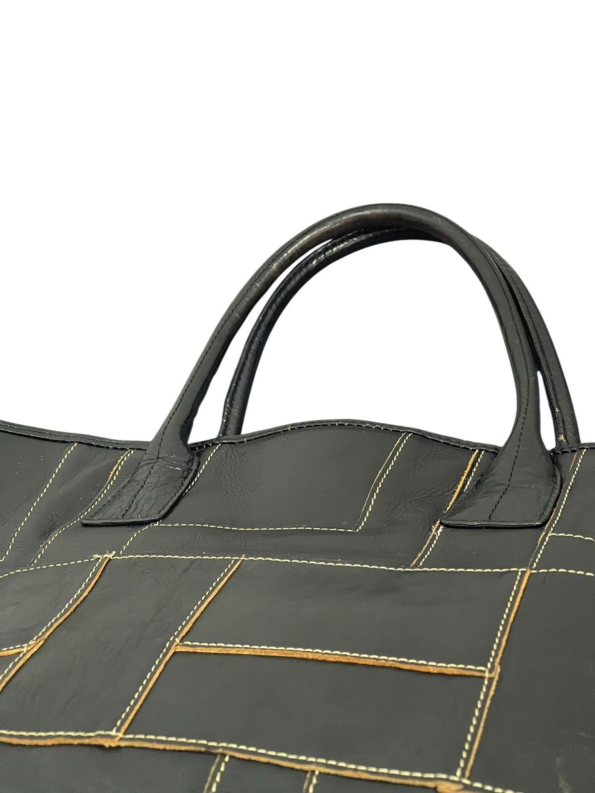 Japanese Brand Full Leather Patchwork Unknown Tote Bag 5🟩 Size ONE SIZE - 10 Thumbnail