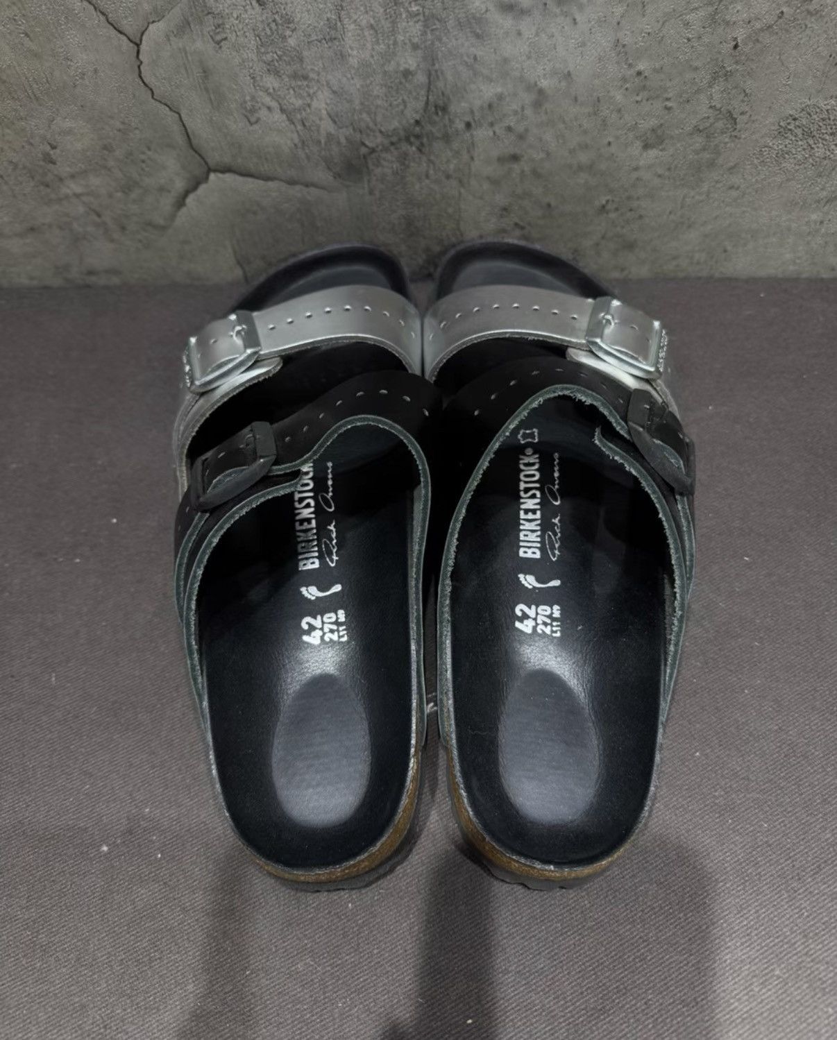 Rick Owens Rick Owens Black Silver Patent Cork Footbed Sandals K37 Size US 8.5 / EU 41-42 - 5 Thumbnail