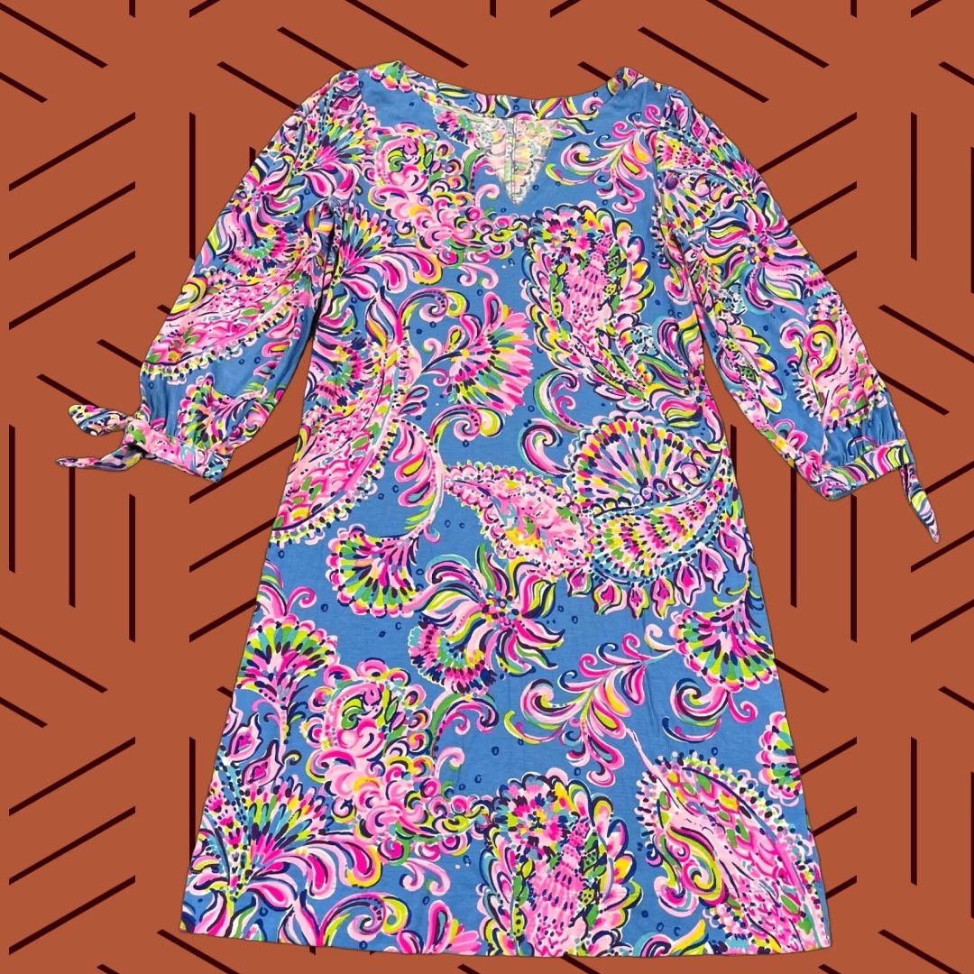 Lilly Pulitzer Lilly Pulitzer Dress Adult XS Multicolor Floral Mermaid Grotto Tie Womens Size XS / US 0-2 / IT 36-38 - 1 Thumbnail