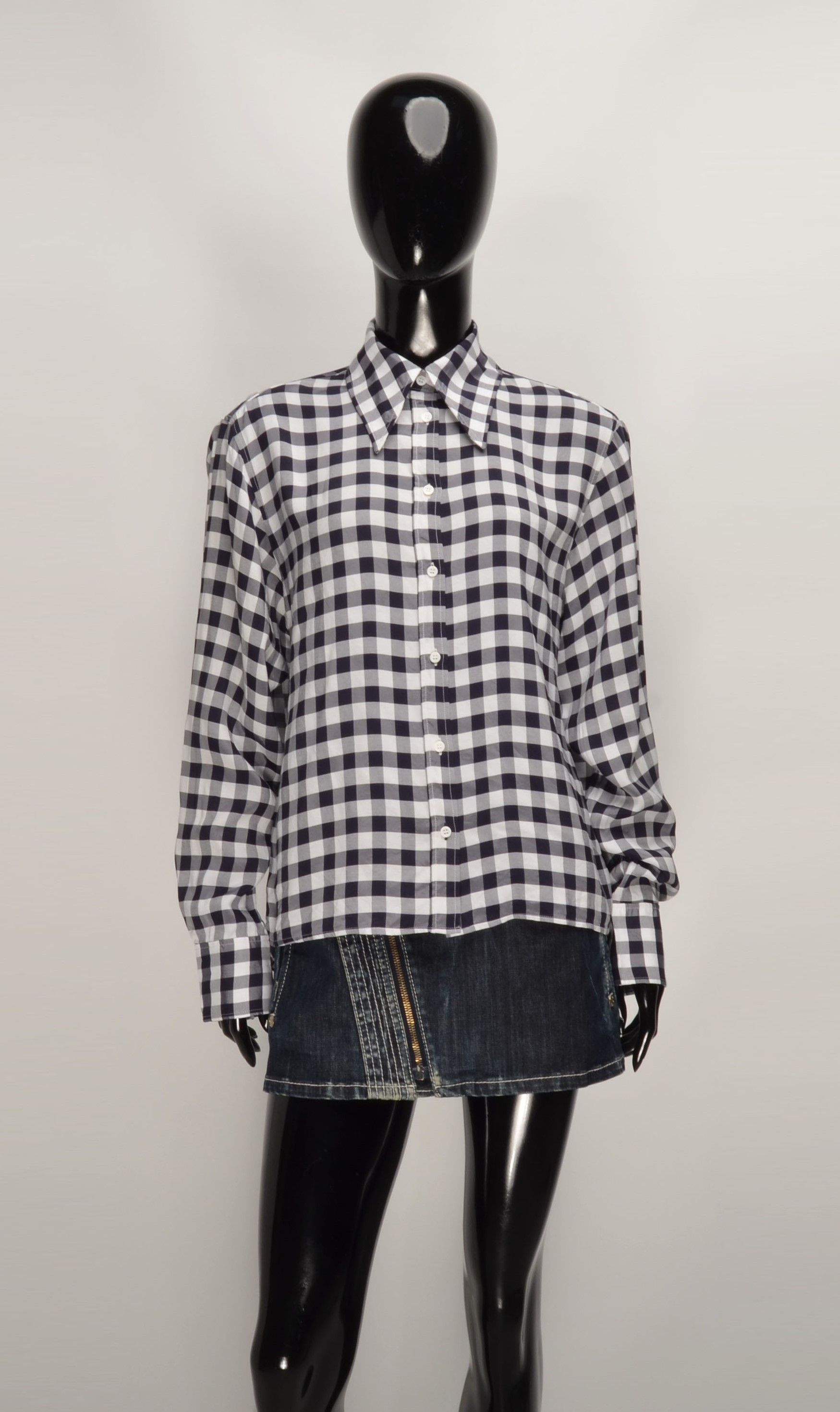 Joseph Joseph Checkered Blue Long Sleeve Button Up Shirt Size S / US 4 / IT 40 - 1 Thumbnail