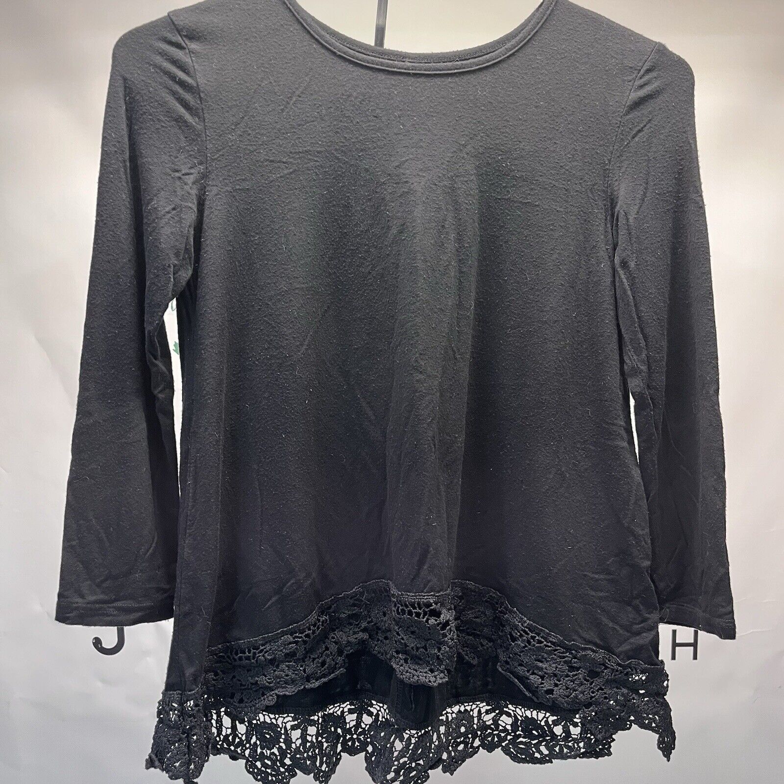 Other Youth Black Crochet Lace Trim Long Sleeve Tunic Girls Size XL / US 12-14 / IT 48-50 - 1 Thumbnail