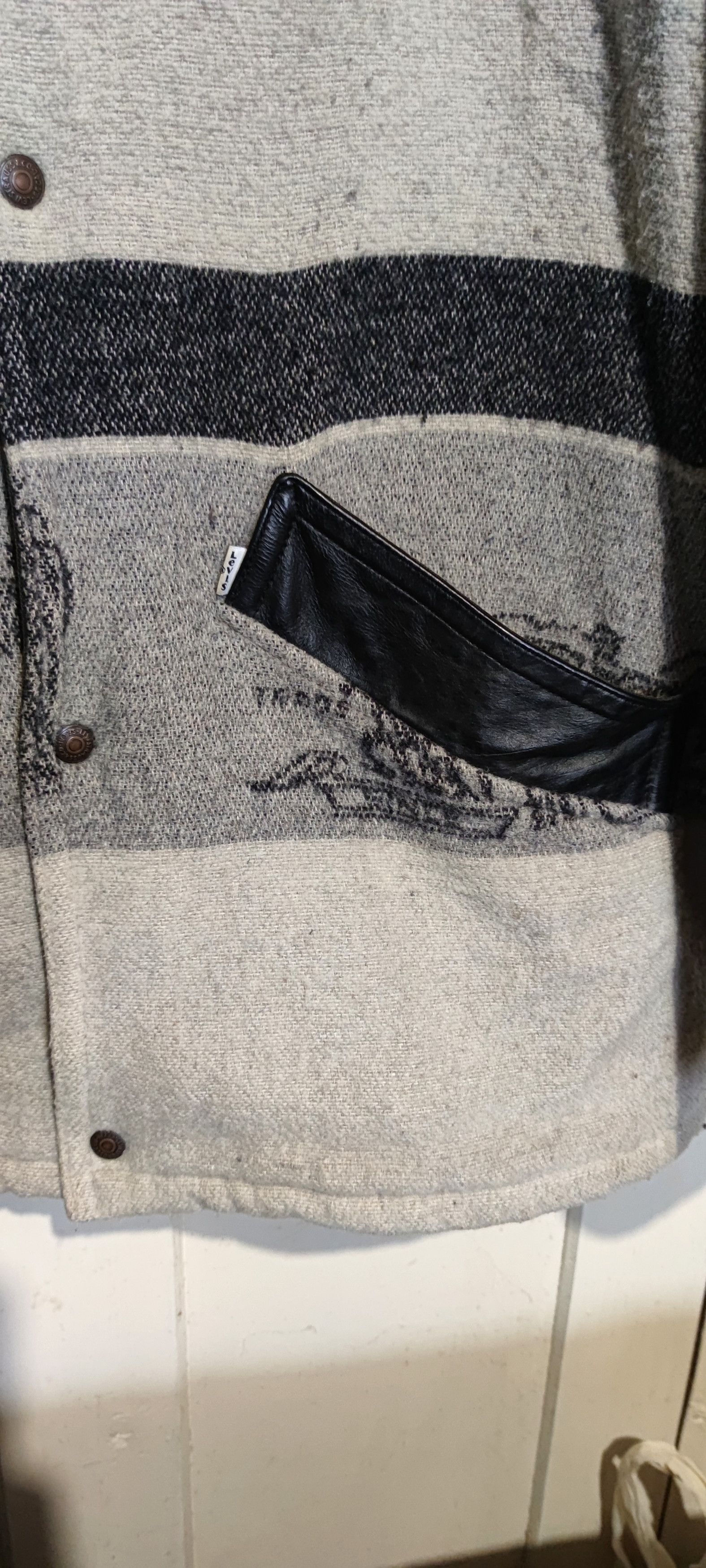 Levi's × Levi's Vintage Clothing Levis Padded Wool Black Grey Vintage 90 Coat Jacket size XL Size US XL / EU 56 / 4 - 11 Thumbnail