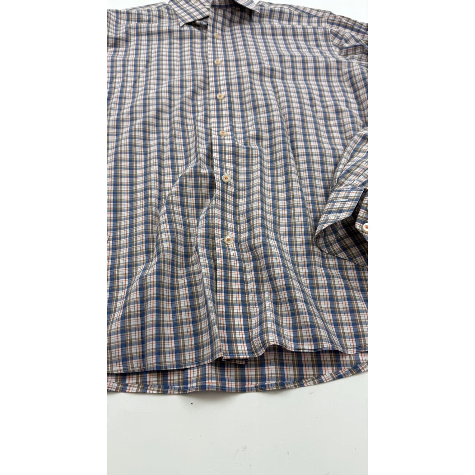 Vintage Maker & Company Mens Shirt Large Blue Brown Plaid Button-Down Long Sleeve Cotton Casual Workwear Size US L / EU 52-54 / 3 - 2 Thumbnail
