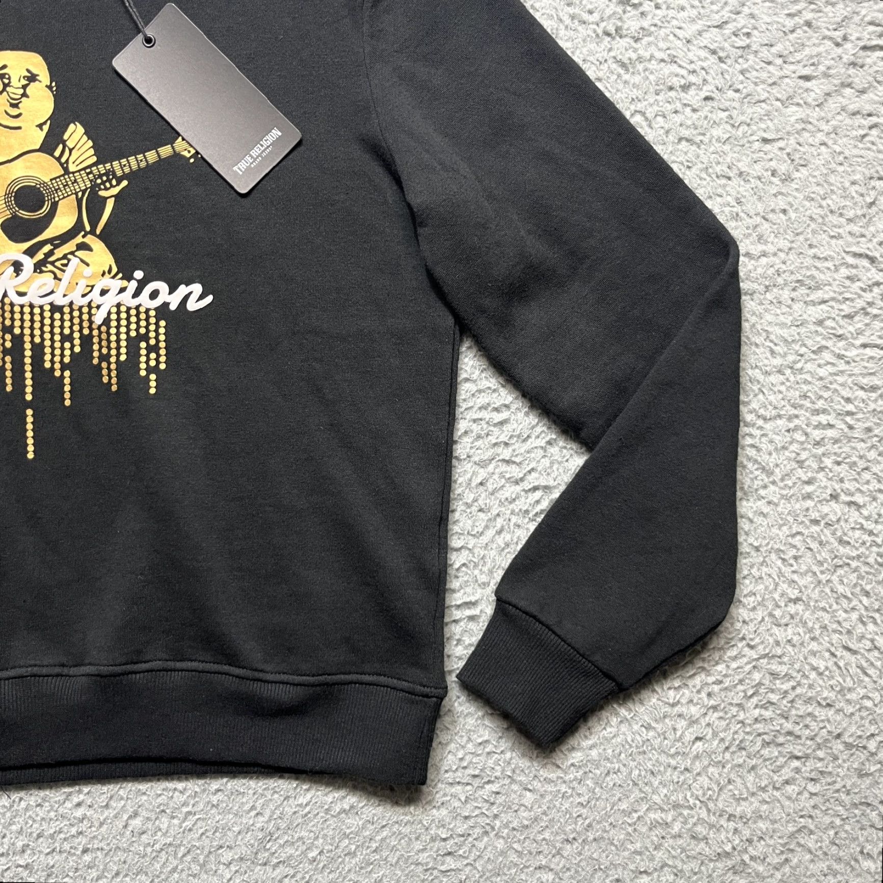 True Religion VINTAGE True Religion Sweatshirt Womens Small Black Buddha Dot Crewneck Gold Graphic Size S / US 4 / IT 40 - 4 Thumbnail
