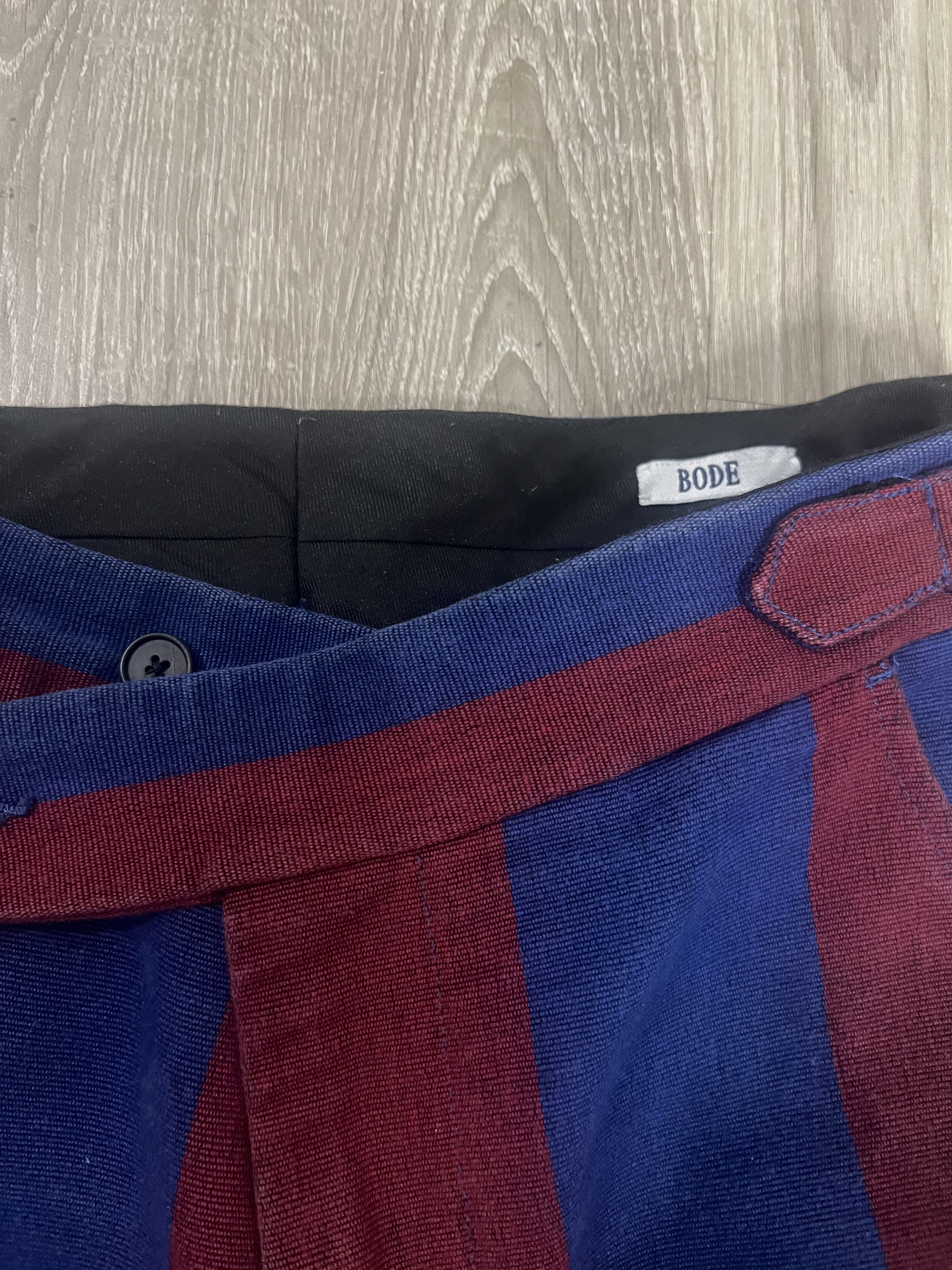 Bode Bode Striped Wool Tailored Pants - Red/Blue 28 / R Size 34S - 3 Thumbnail