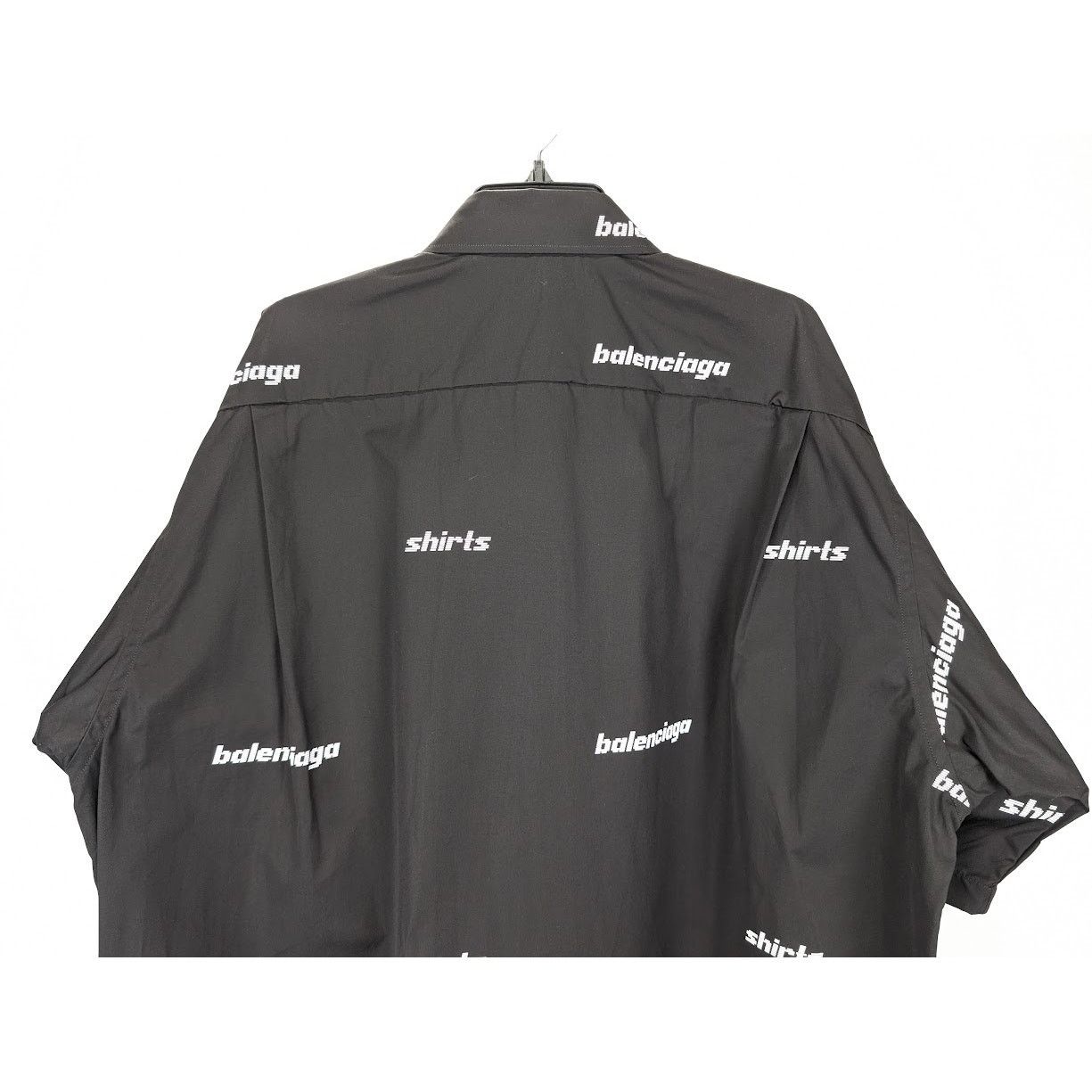 Balenciaga o1rshd1 Shirt Allover Poplin in Black/White Size US M / EU 48-50 / 2 - 11 Thumbnail