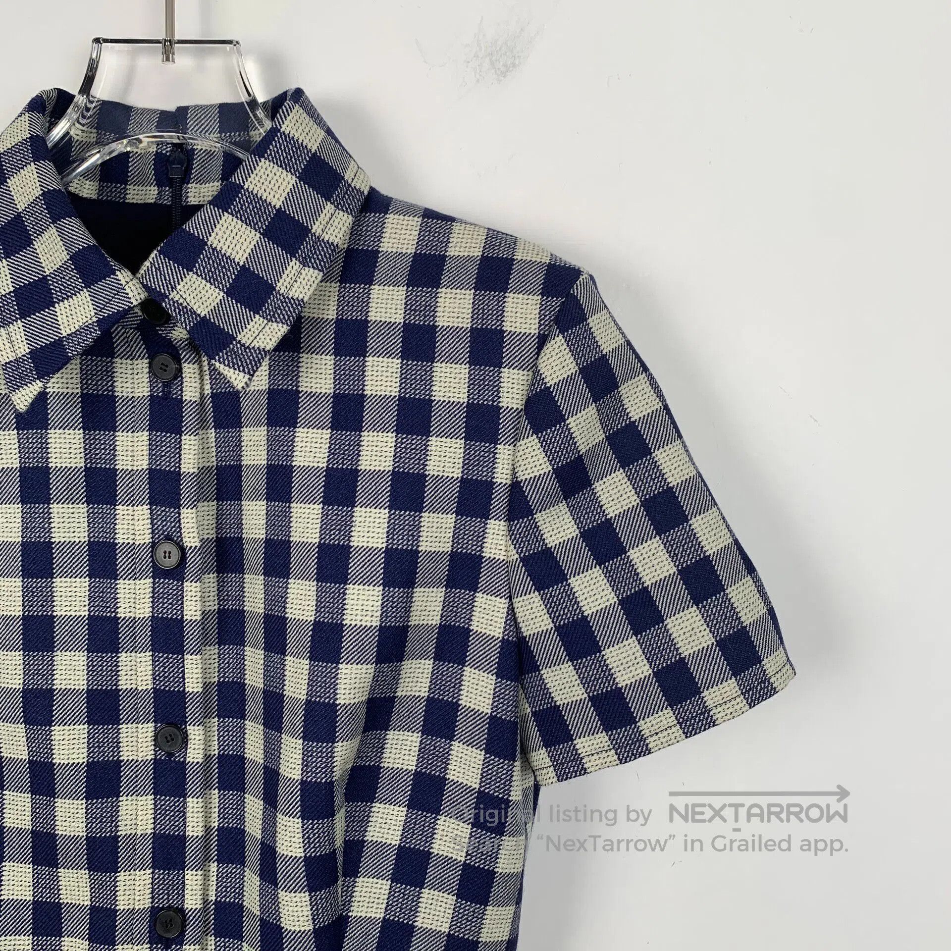 Dior Dior Multicolor checkered wool lapel short sleeve dress| Size XXS / US 00 / IT 34 - 3 Thumbnail