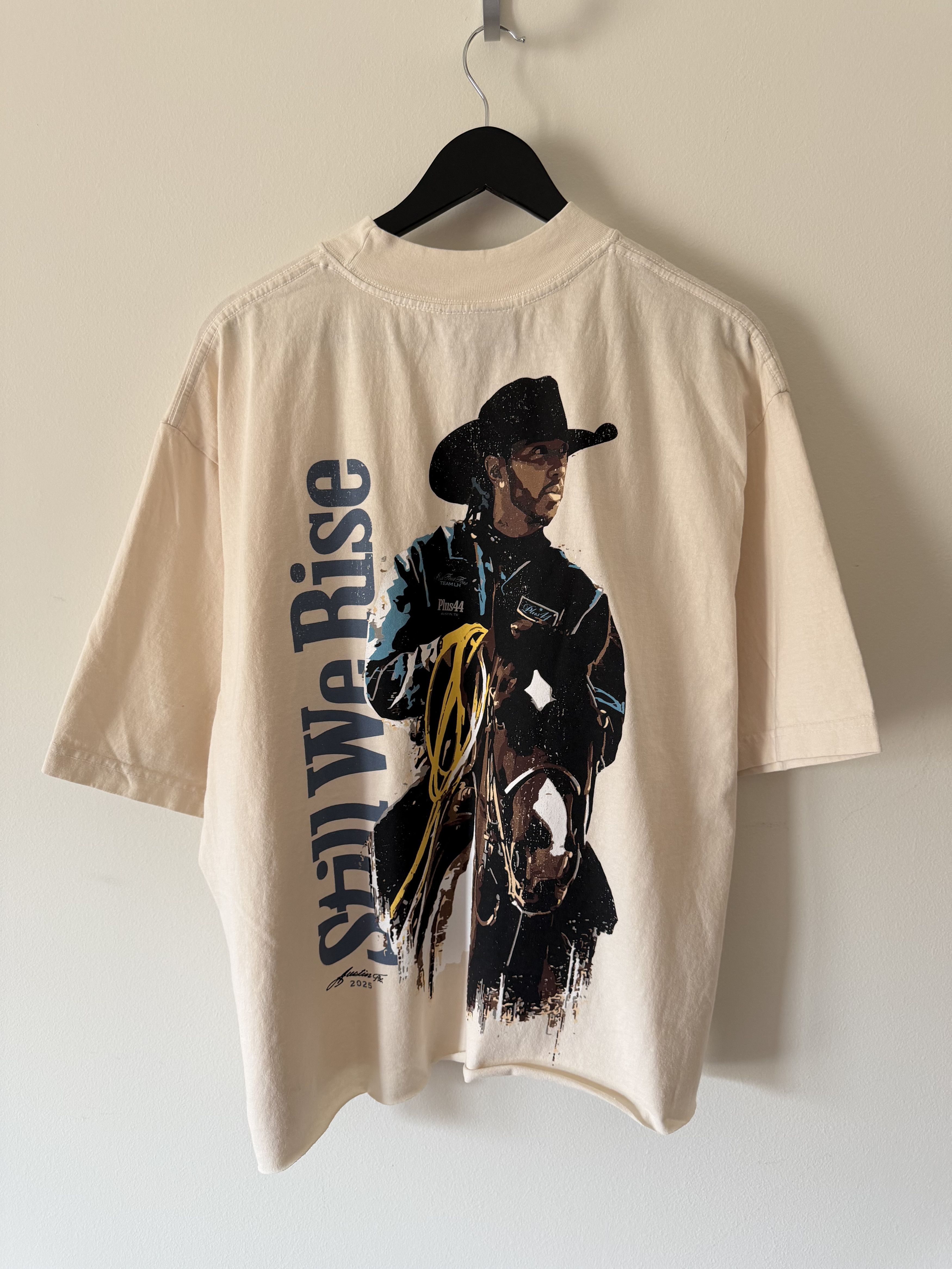 +44 +44 Lewis Hamilton Still We Rise Boxy Tee in Bone White Size US L / EU 52-54 / 3 - 1 Thumbnail