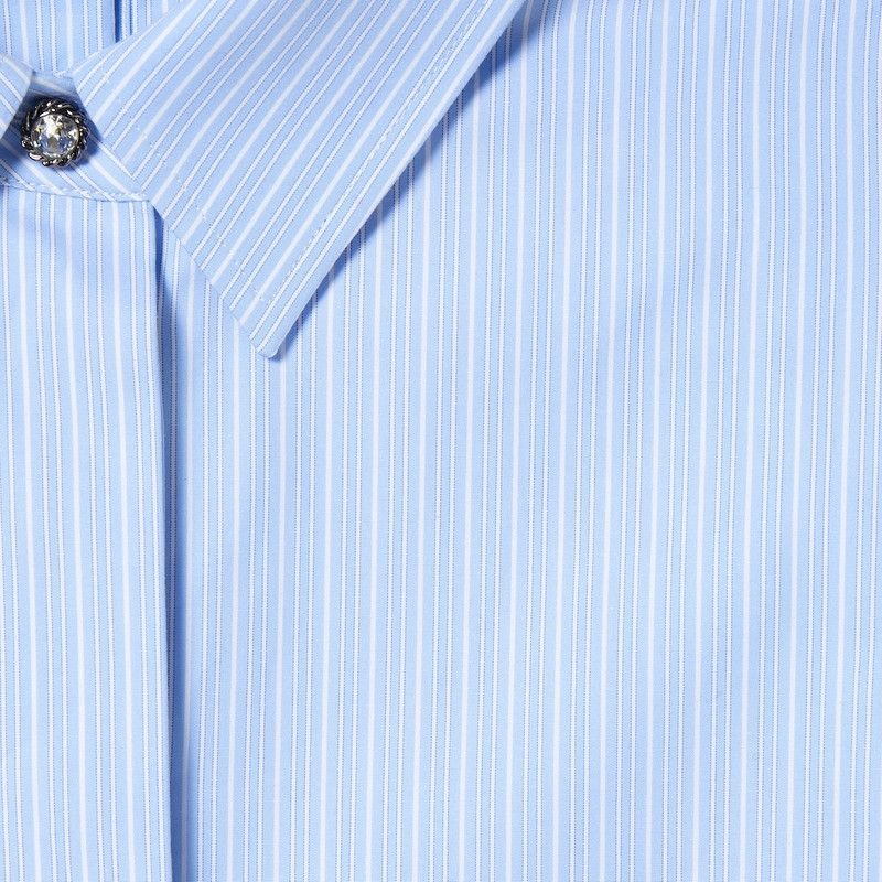 Gucci oc11z1125 Striped Heavy Cotton Poplin Shirt in Light Blue Size S / US 4 / IT 40 - 3 Thumbnail