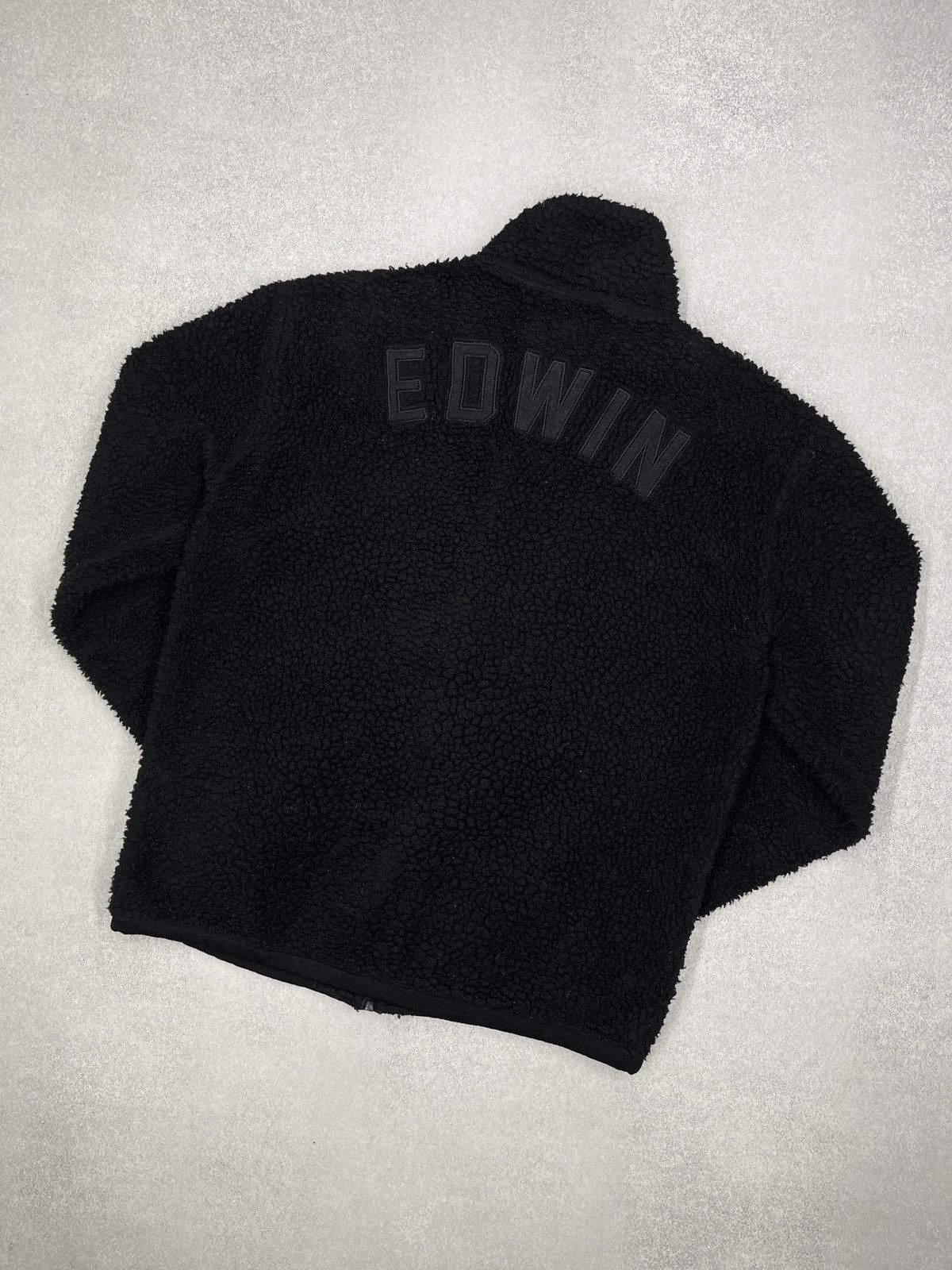 Edwin × Japanese Brand × Vintage Vintage Edwin Insulate Fleece Jacket Black Big Logo Japanese Size US M / EU 48-50 / 2 - 1 Thumbnail