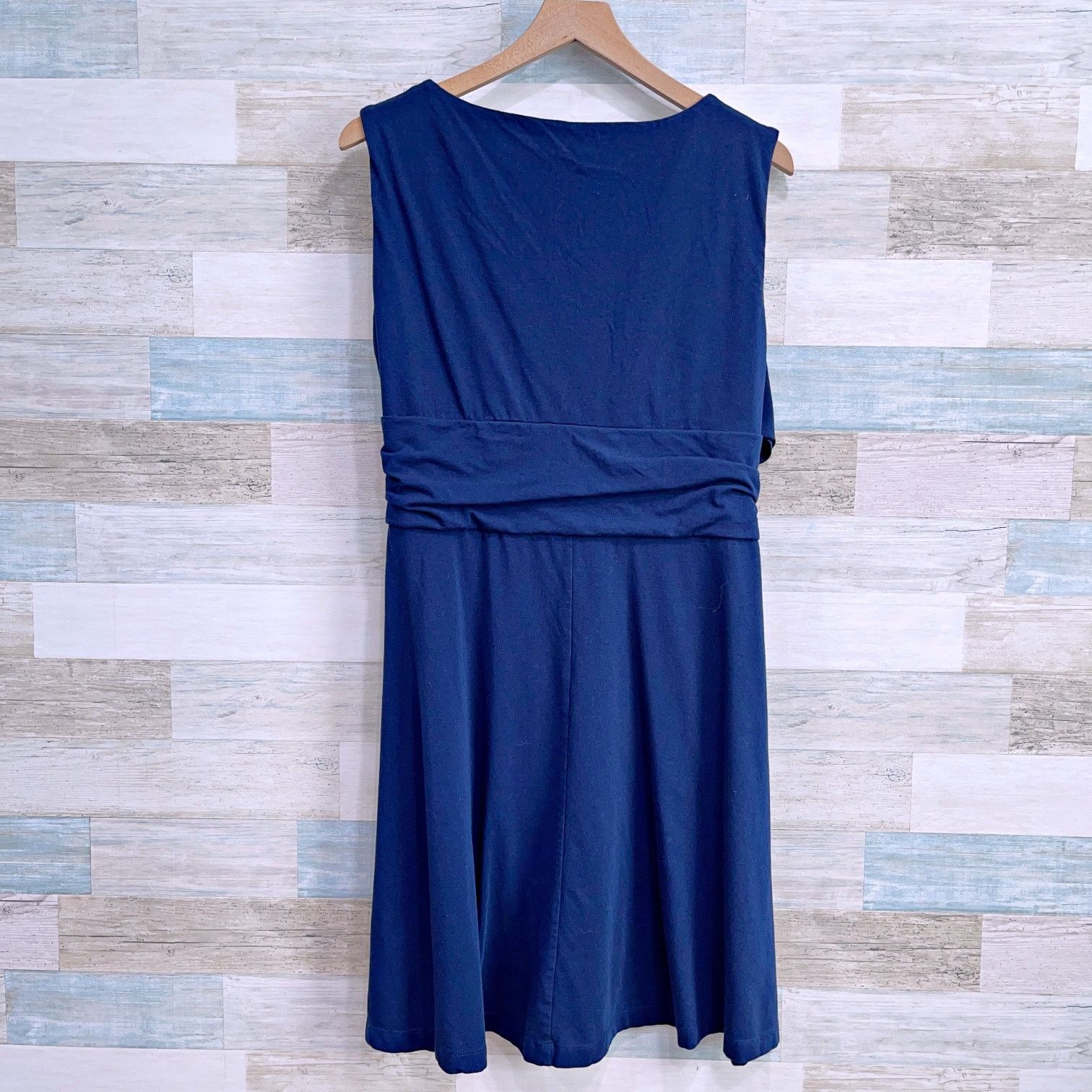Lands' End Lands End Sleeveless Jersey Wrap Dress Navy Pima L Size L / US 10 / IT 46 - 3 Thumbnail