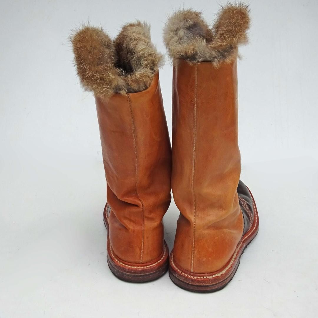 Number (N)ine AW02 "Nowhere Man" Leather Rabbit Fur Boots Size US 10 / EU 43 - 5 Thumbnail