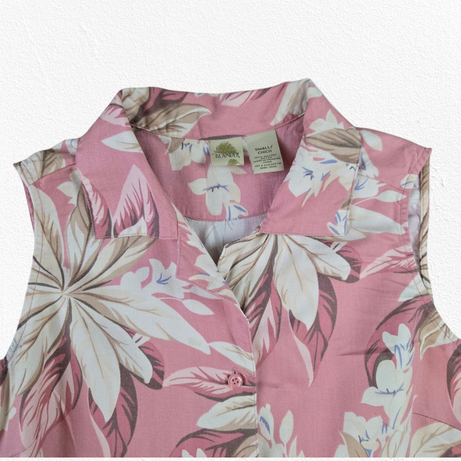 Vintage 90s Mauve Pink Tropical Floral Crop Top Size Small Size S / US 4 / IT 40 - 3 Thumbnail