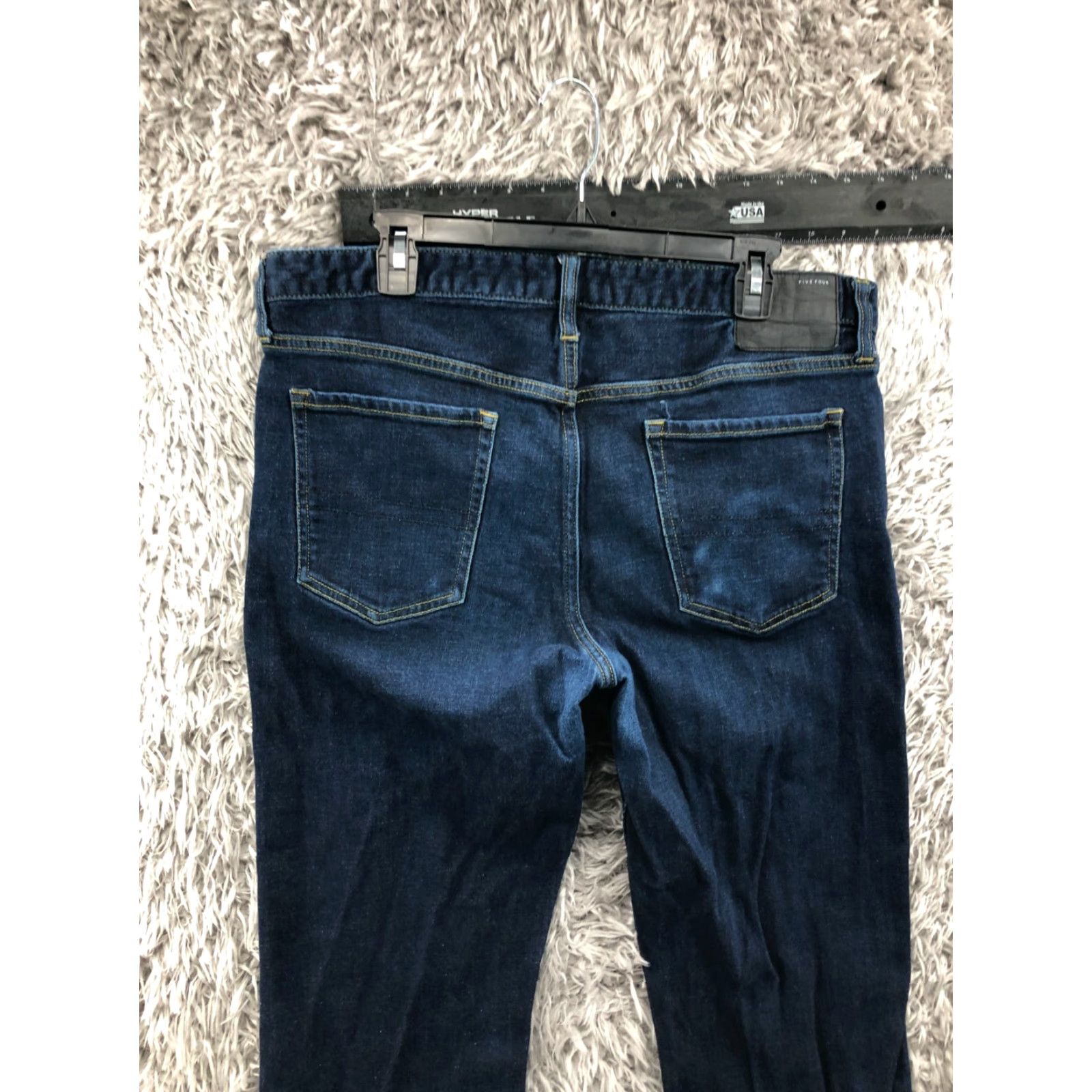 Vintage Five Four Straight Jeans Mens 36 Dark Wash Blue 5-Pocket Denim Regular Rise Mid 36 in Inseam 33 in Brand Five Four Jeans Size US 36 / EU 52 - 7 Thumbnail