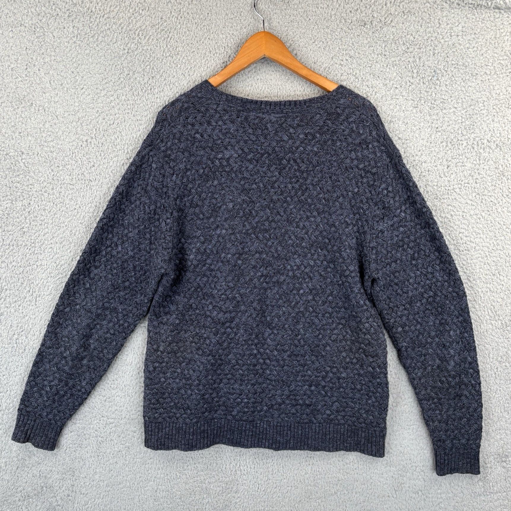 Carbon2Cobalt Carbon 2 Cobalt Sweater Mens Large Blue Crewneck Knit Cotton Pullover Knit Open-Knit All Seasons Classic Outdoor Preppy Man Apparel Size US L / EU 52-54 / 3 - 5 Thumbnail