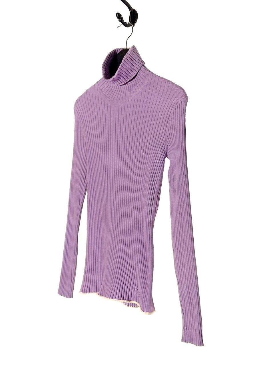 Louis Vuitton Louis Vuitton 2015 Purple LV Logo Ribbed Turtleneck Sweater Size M / US 6-8 / IT 42-44 - 2 Thumbnail