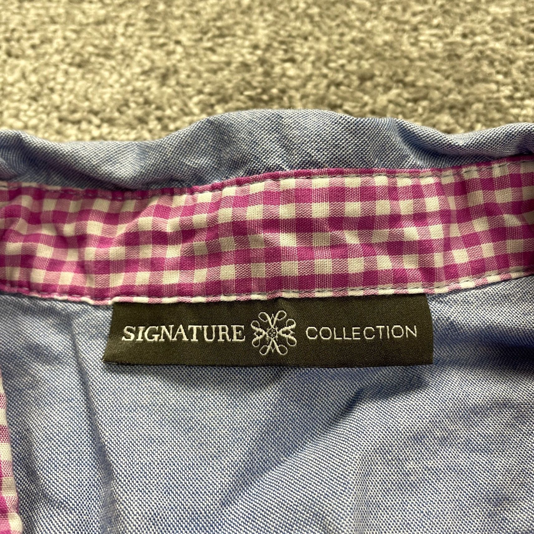 Vintage VINTAGE? No. Actually: Signature Collection Button-Down Shirt Womens XL Blue Long Sleeve Cotton Casual Size XL / US 12-14 / IT 48-50 - 5 Thumbnail