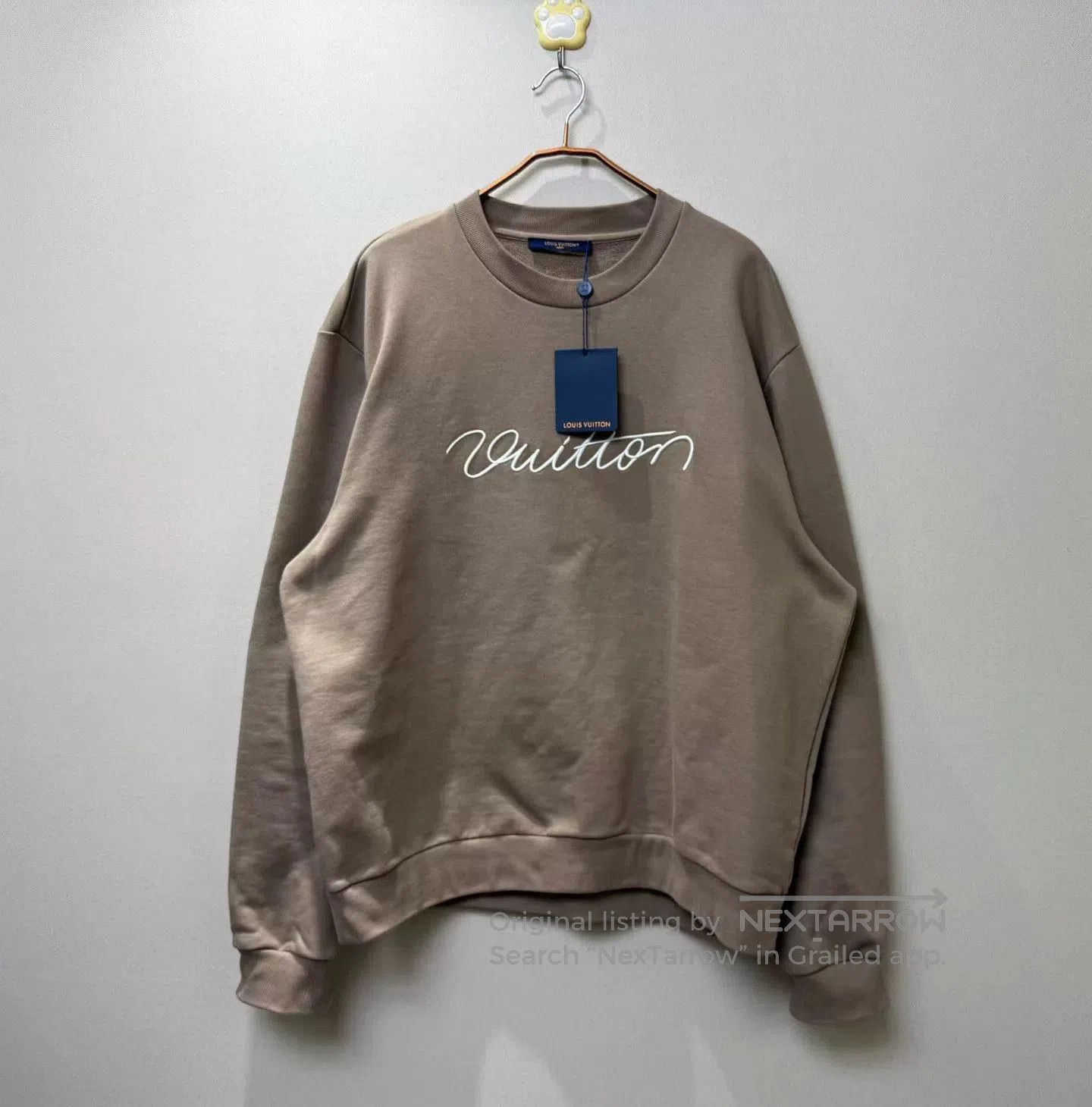 louis vuitton khaki embroidered sweatshirt.