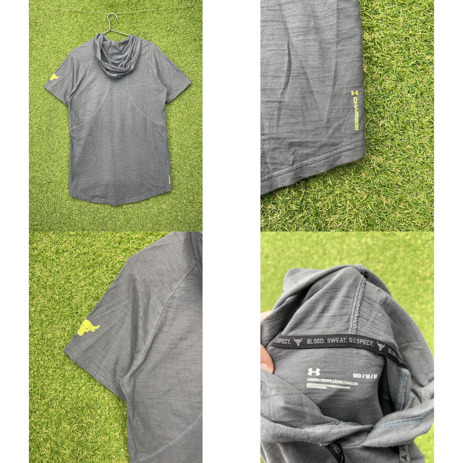 Under Armour Under armour Project Rock Hoodie Mens M Gray Knit Short Sleeve Hooded Pockets Logo Embroidered All Seasons Gym Sportswear 2010s Mens Size US M / EU 48-50 / 2 - 8 Thumbnail