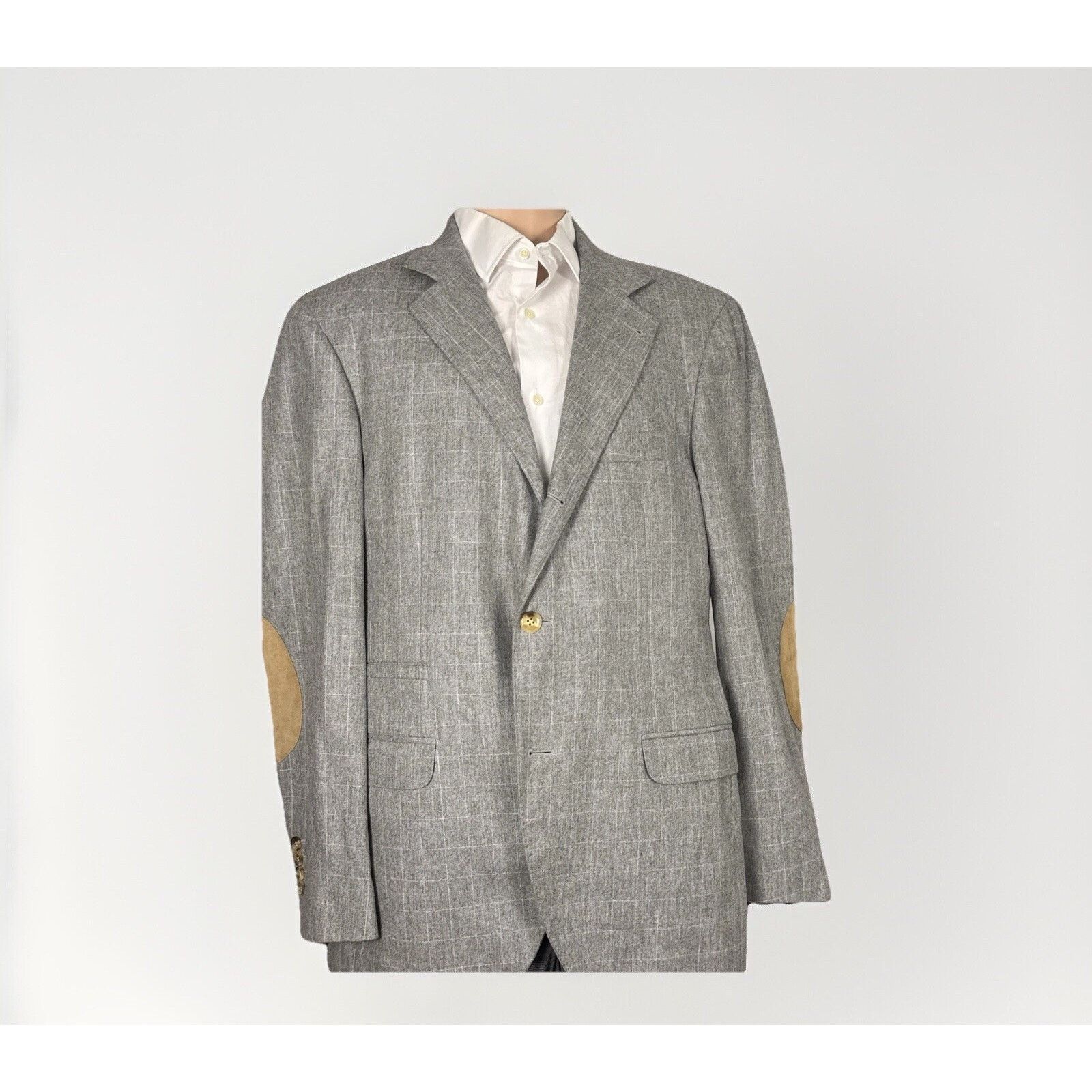 Brunello Cucinelli Brunello Cucinelli Windowpane Gray Flannel Sportcoat 54/44 Size 46R - 1 Thumbnail