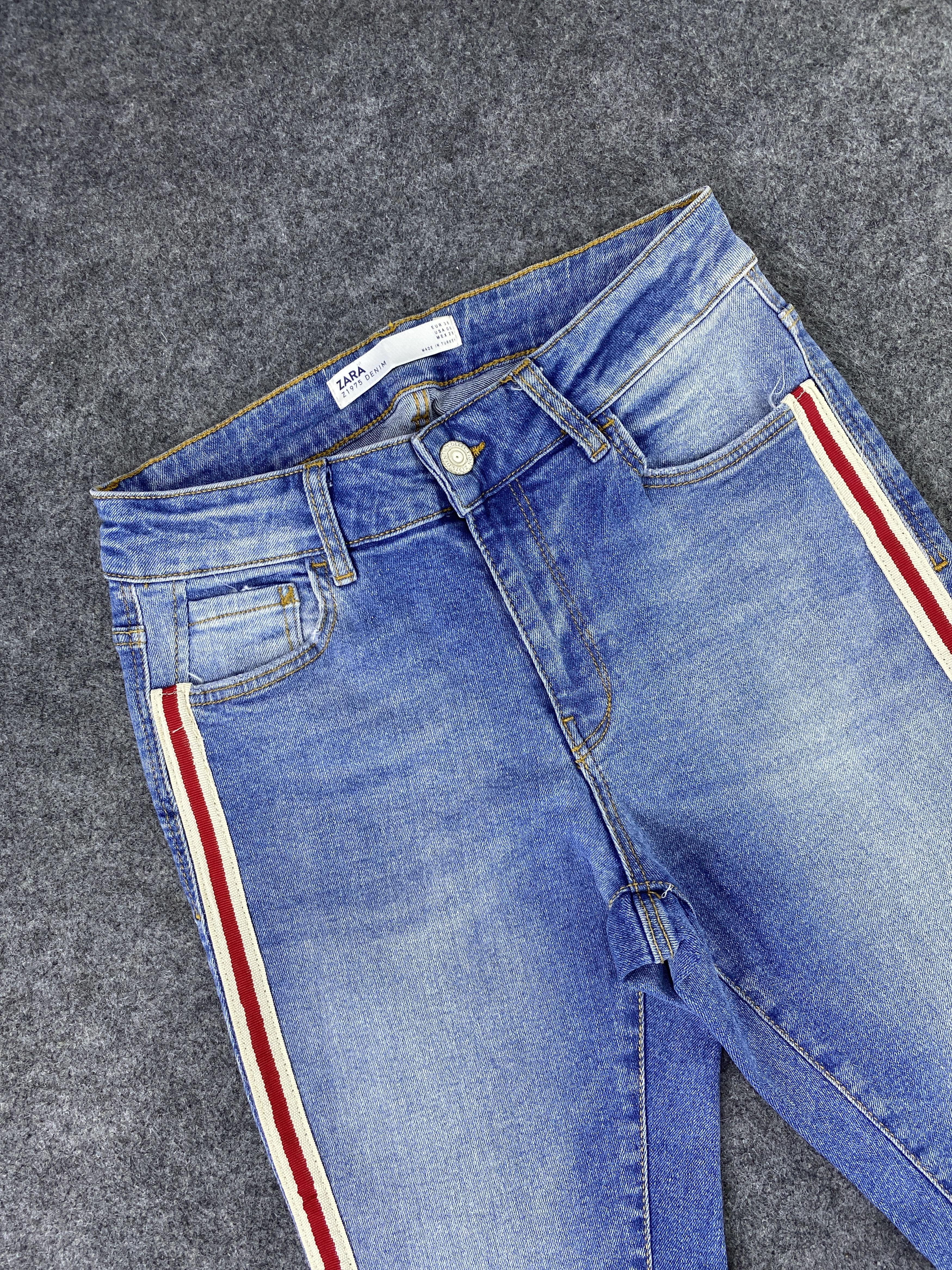 Zara Zara Side Stripe Skinny Blue Wash Jeans-J1136 Size 26" / US 2 / IT 38 - 5 Thumbnail