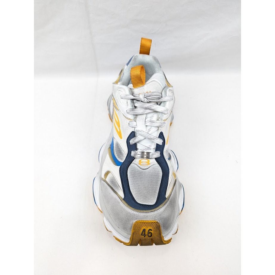 Balenciaga o1rshd1 Cargo Suede Low-Top Sneakers White/Grey/Orange/Blue Size US 12 / EU 45 - 8 Thumbnail