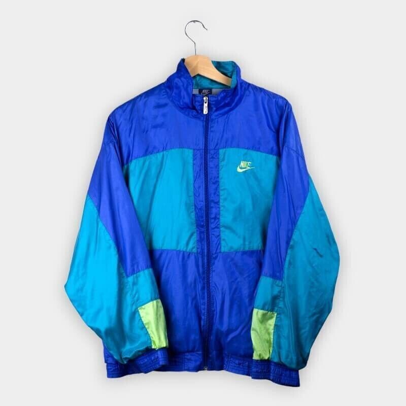 Vintage Nike Track Top Jacket 90s Blue Men L Large Swoosh L