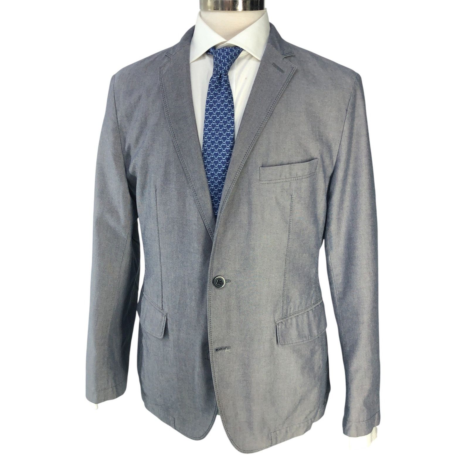 Hugo Boss Hugo Boss Sz 40R Sport Coat Morell Cotton Unstructured Gray Size 40R - 1 Thumbnail